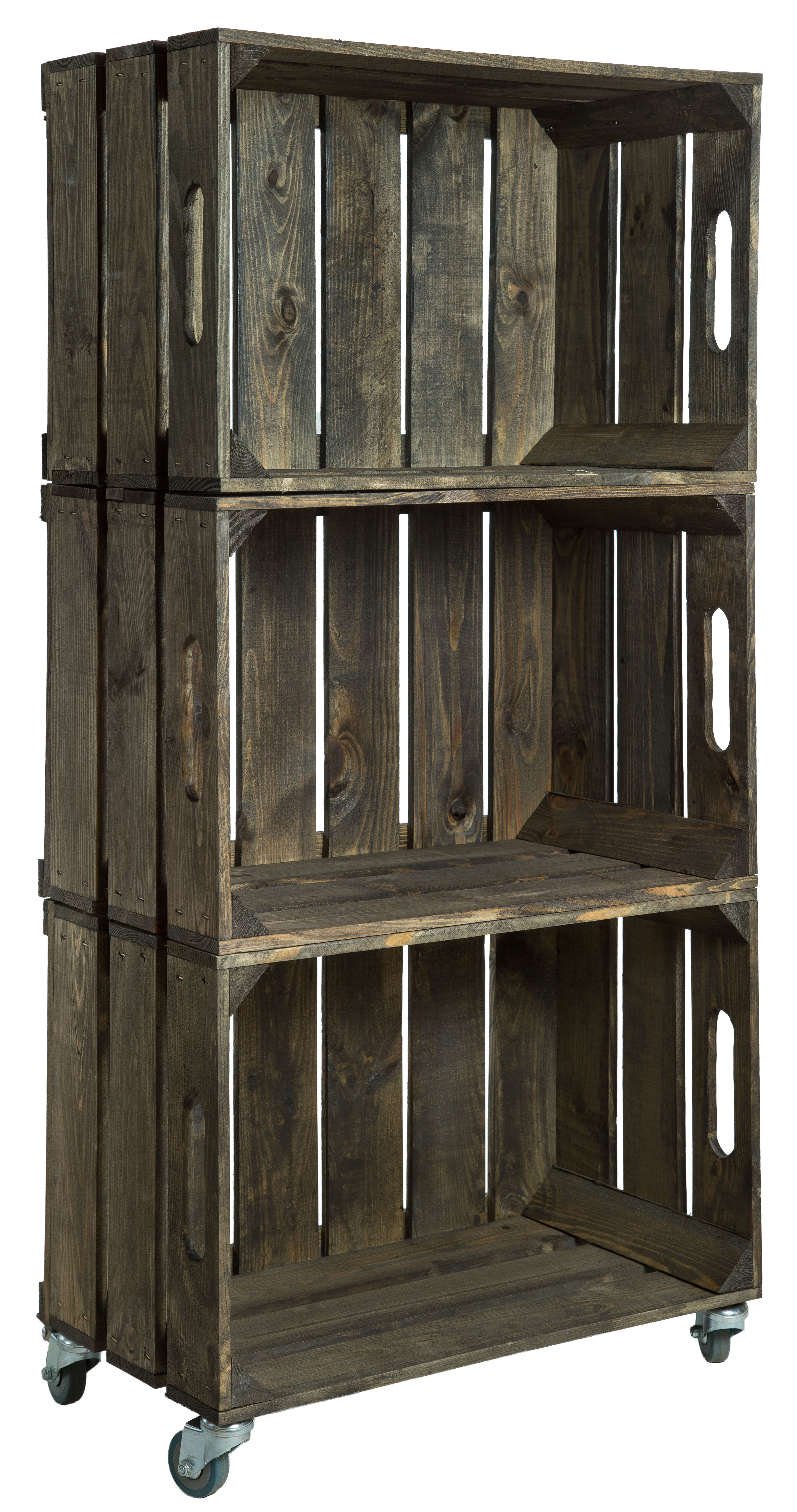 3er Display "Elfriede" dunkel mit Rollen