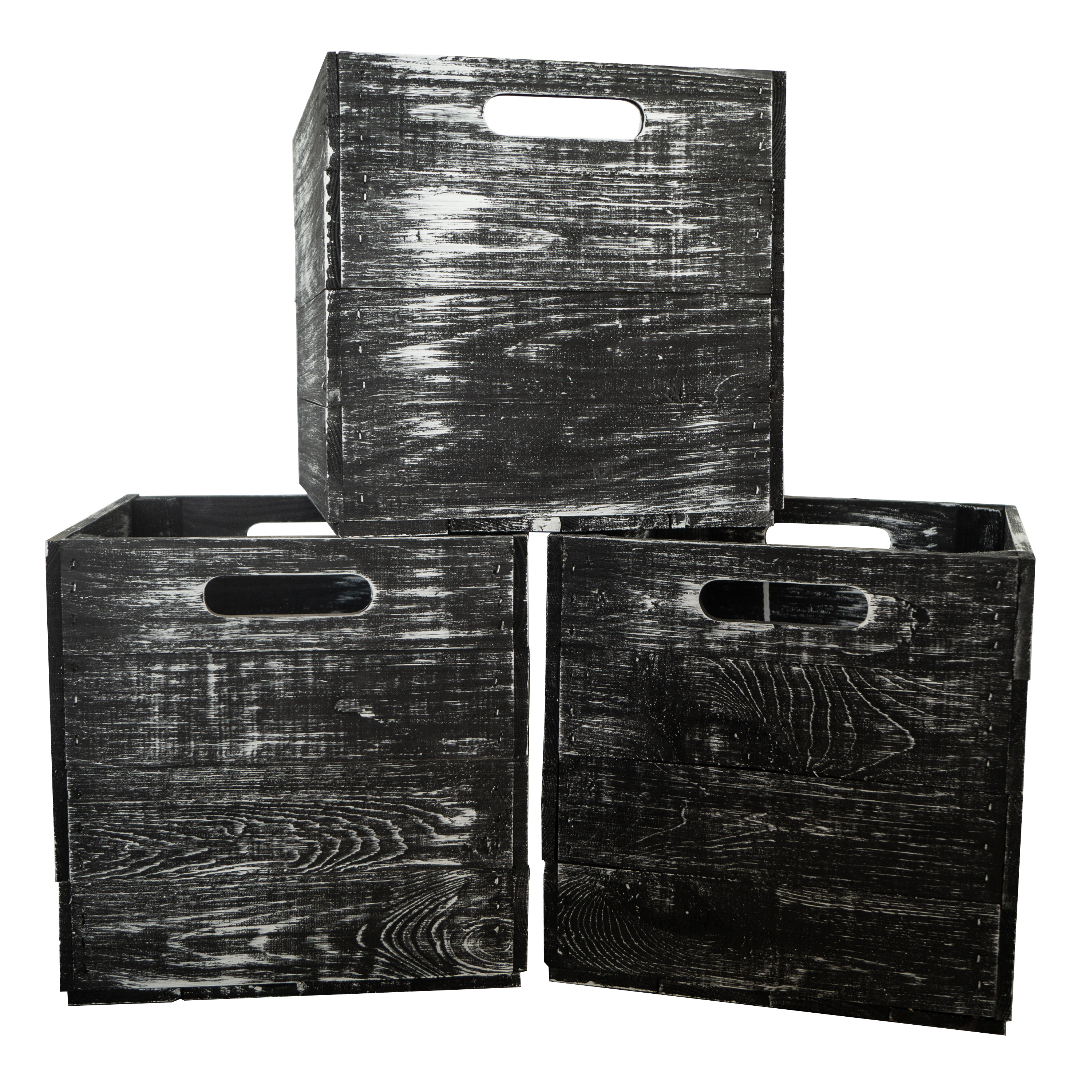 HolzkisteShabby schwarz  passend für Kallax und Expeditregale