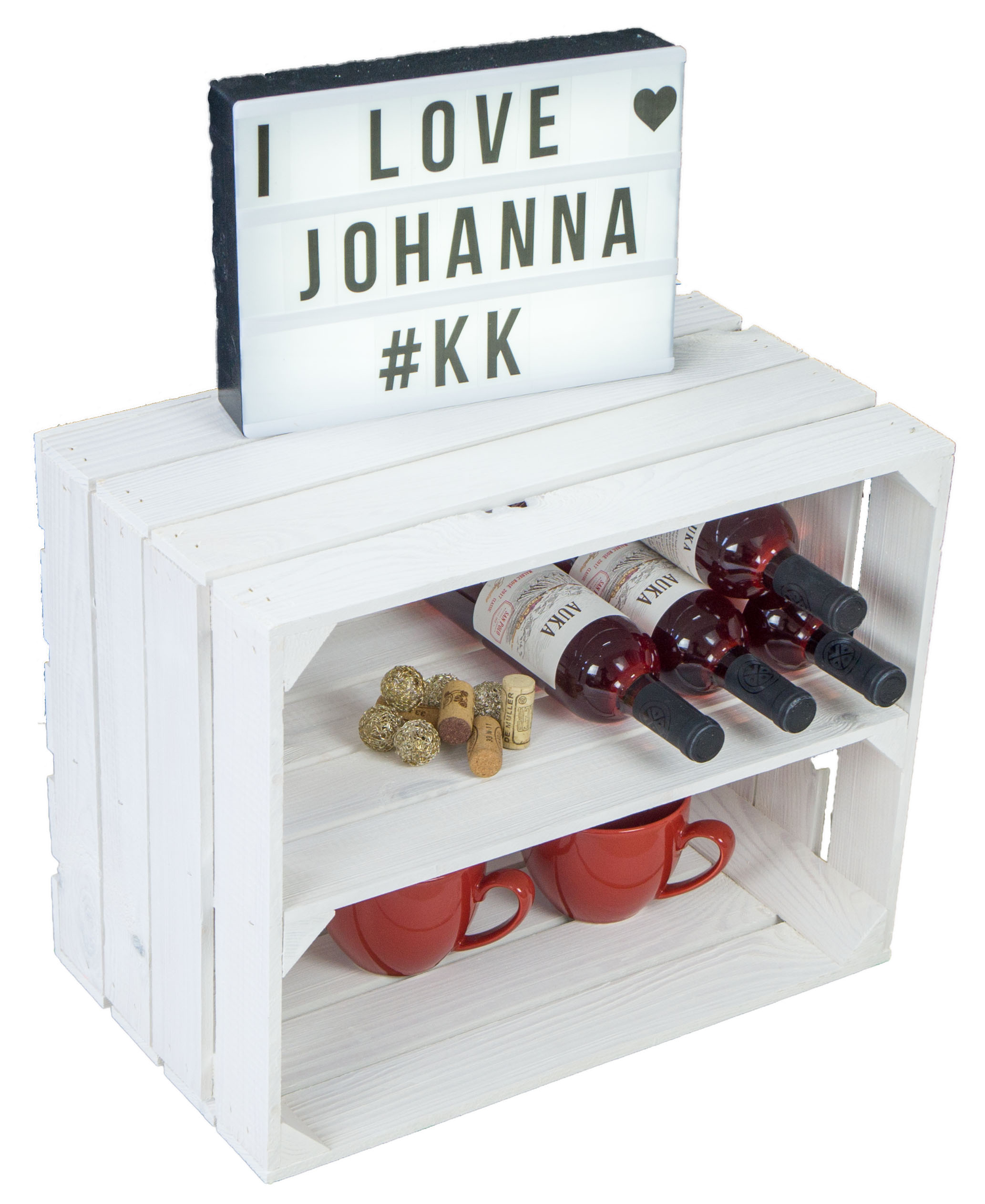 3er Set De Étagère pour Caisses Fruits Johanna Blanc Longitudinale Baderschrank