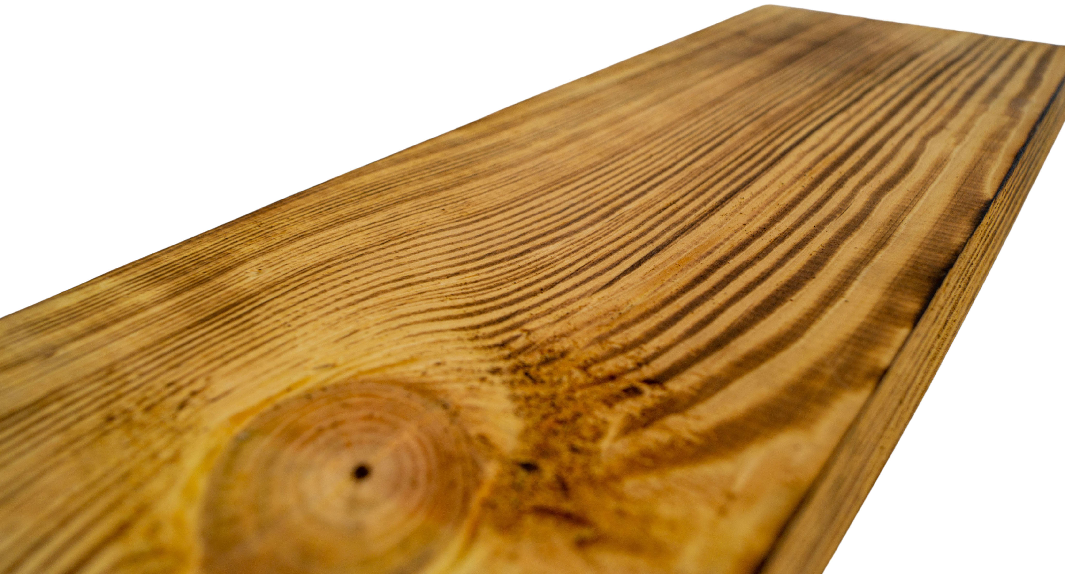 neue Holzplanke Mittel geflammt 50cm x 14,5cm Holzstärke 3cm aus Nadelholz