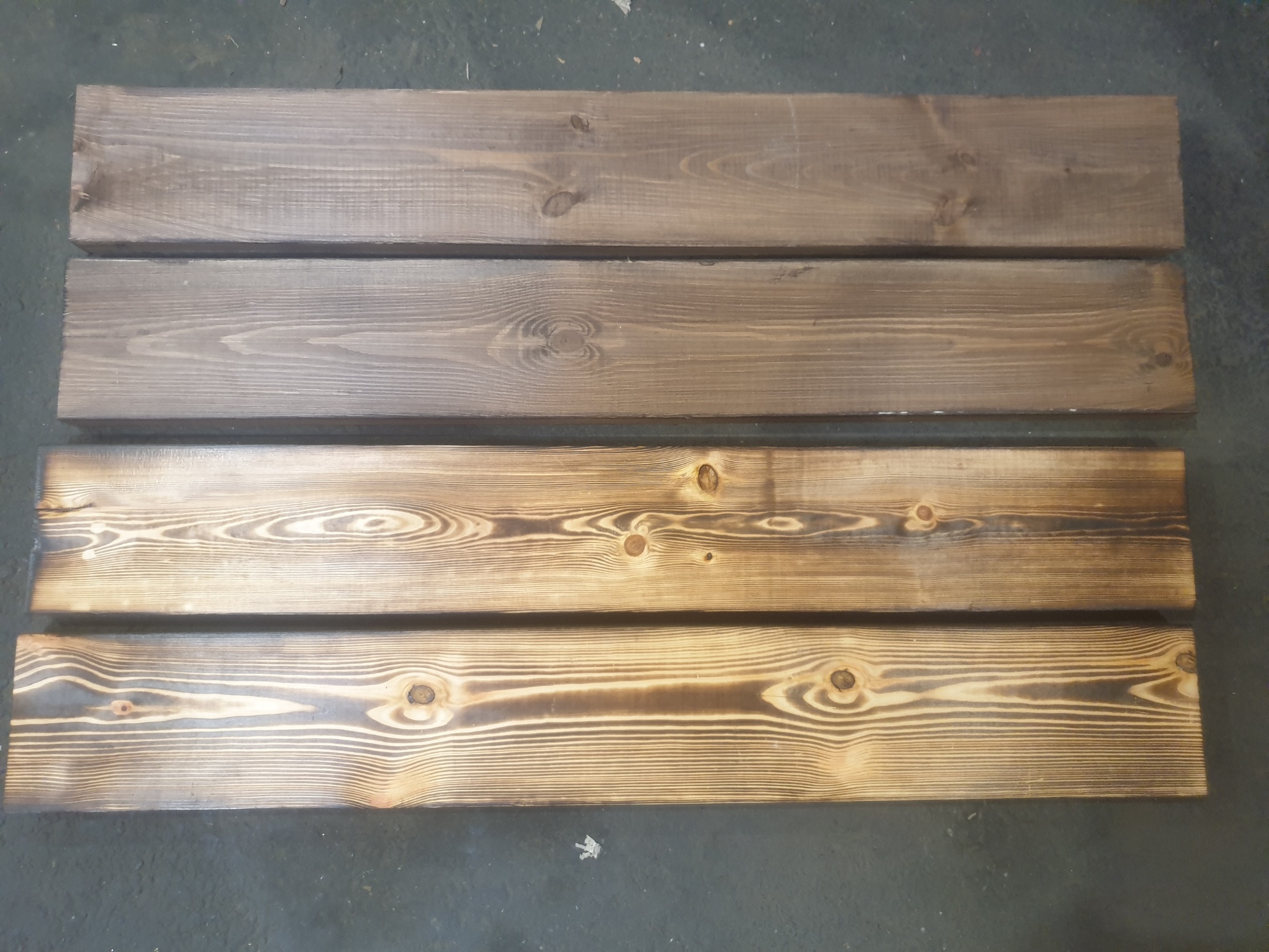 Grand Planche de Bois Flambé 100cmx14, 5cm Holzstärke 3cm En Bois de Résineux