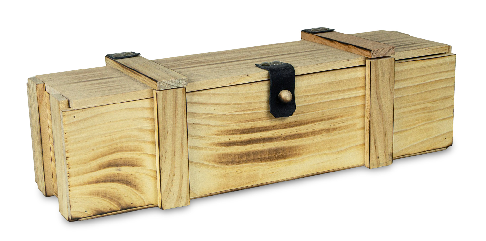 Boîtes à vin 1er flammé incl. laine de bois