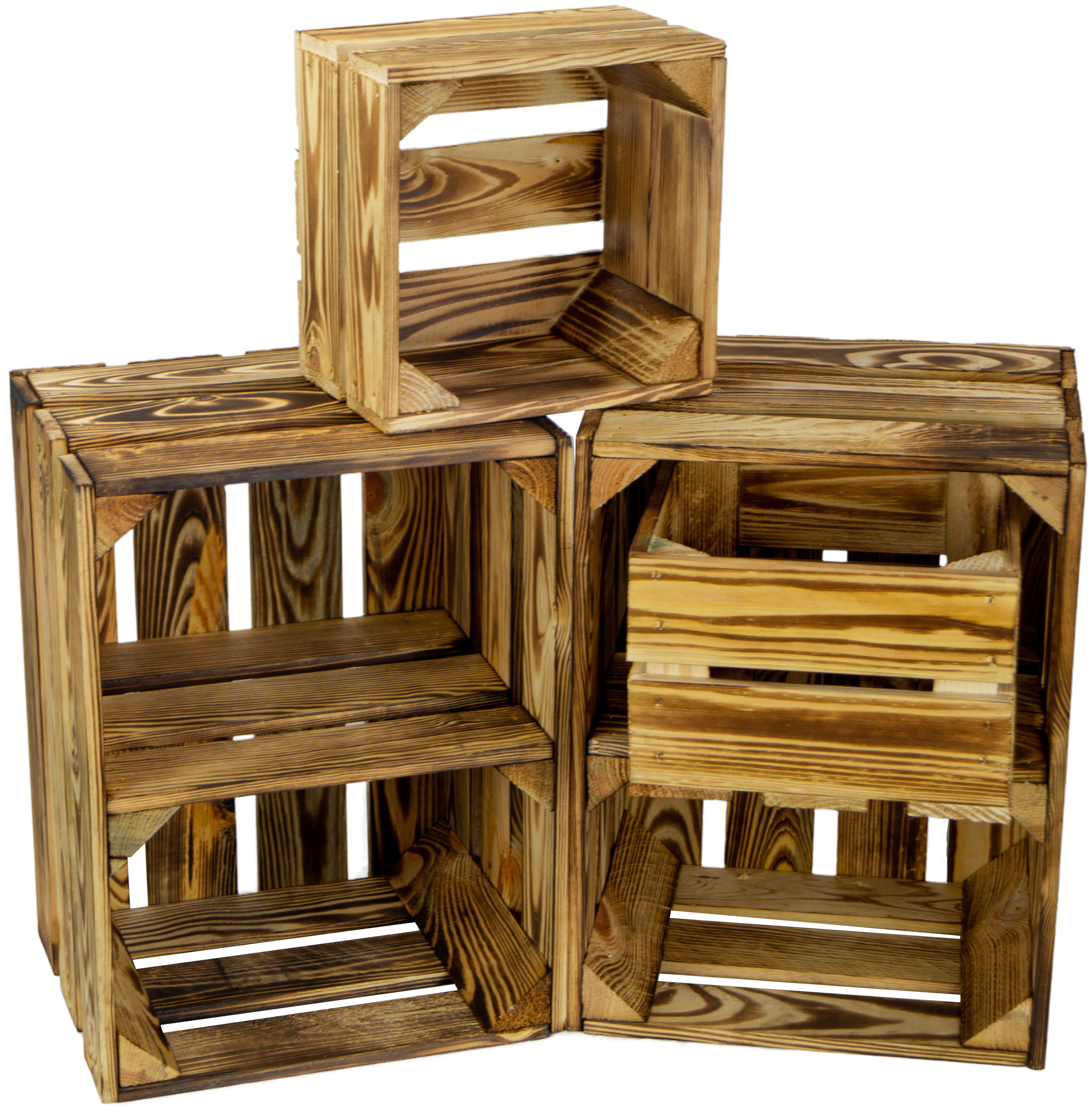 Holzkiste mit Schublade Bellotta geflammt