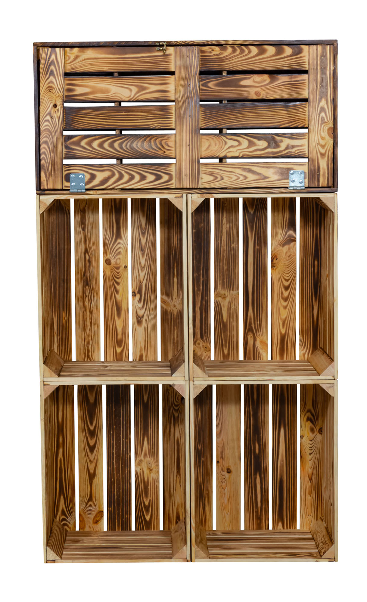 Minibar "Daniel" avec fonction pliante et étagère à bouteilles (Flammé)