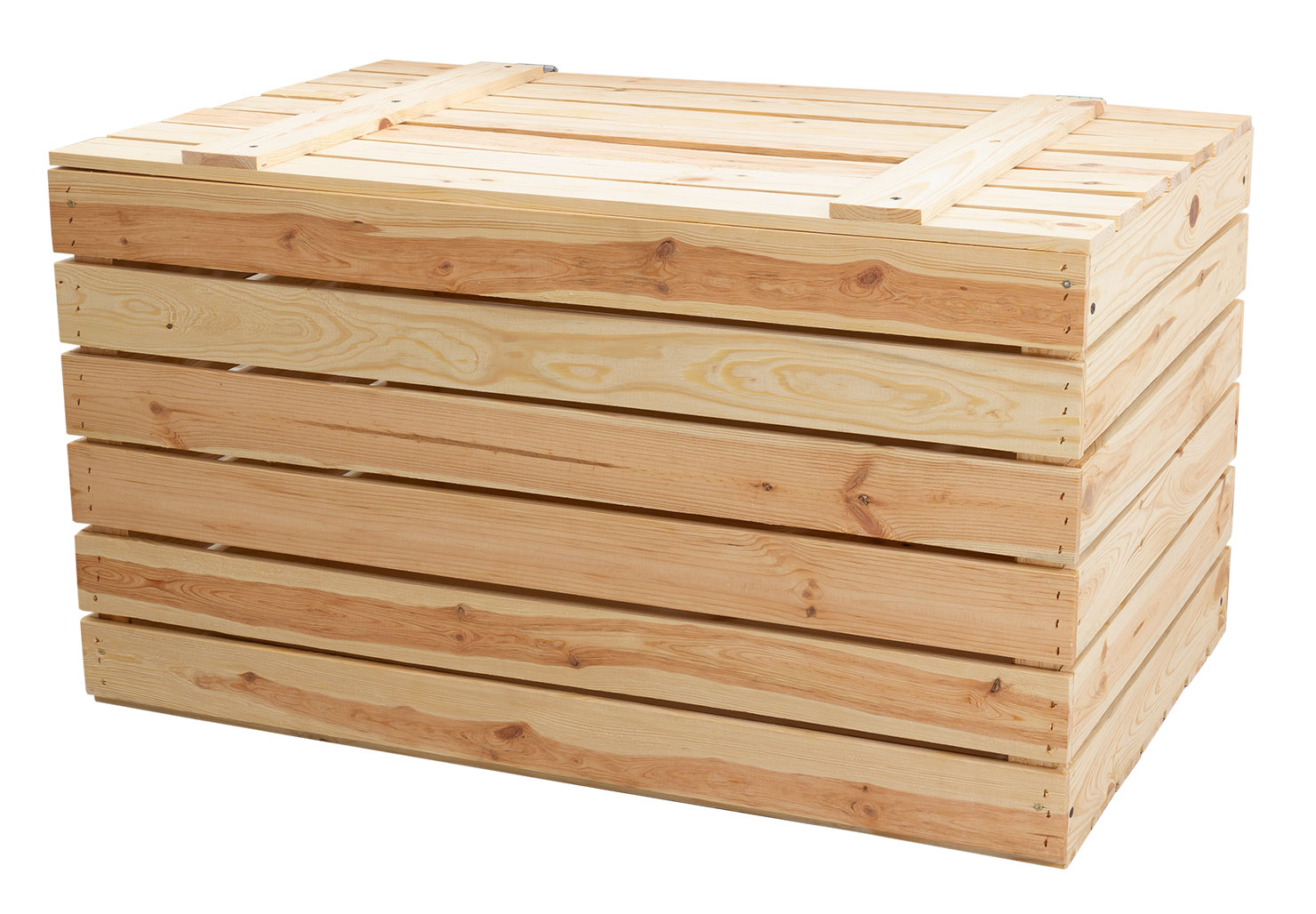 Grosse Holztruhe 80er Natur mit Deckel  80x50x39cm