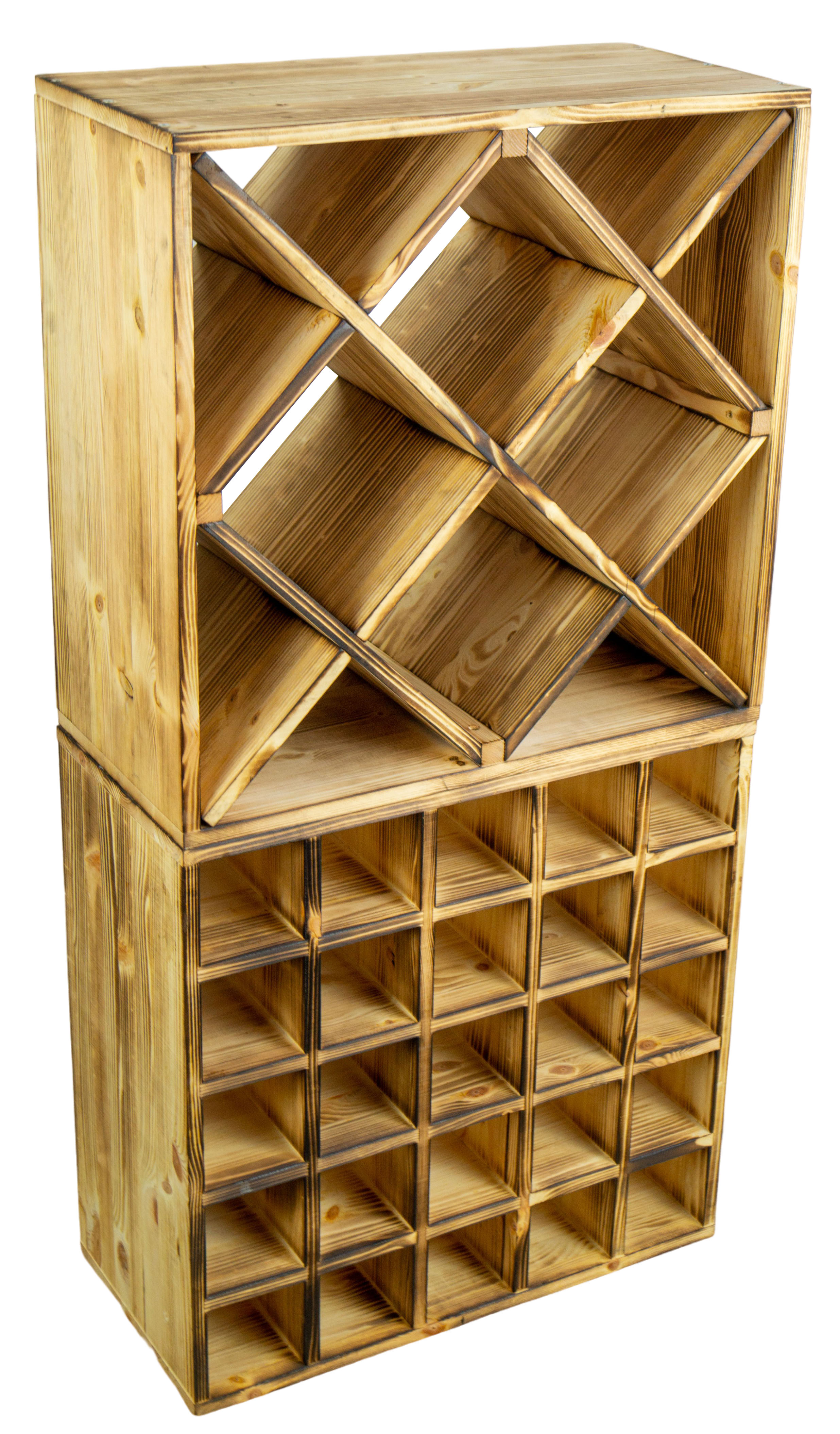 Kopie von grosses Weinregal geflammt 52 x 52 "25er"