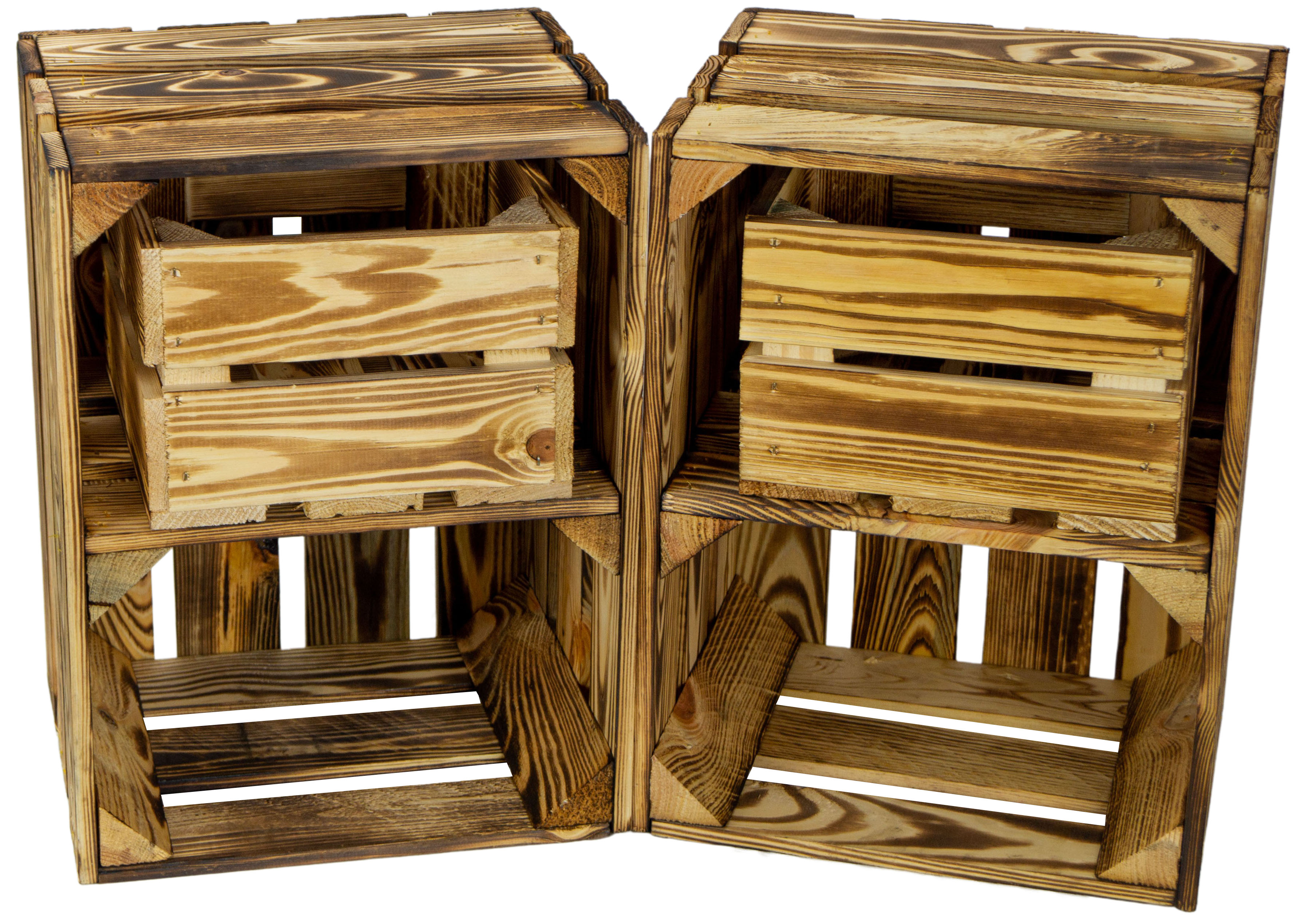 Holzkiste mit Schublade Bellotta geflammt