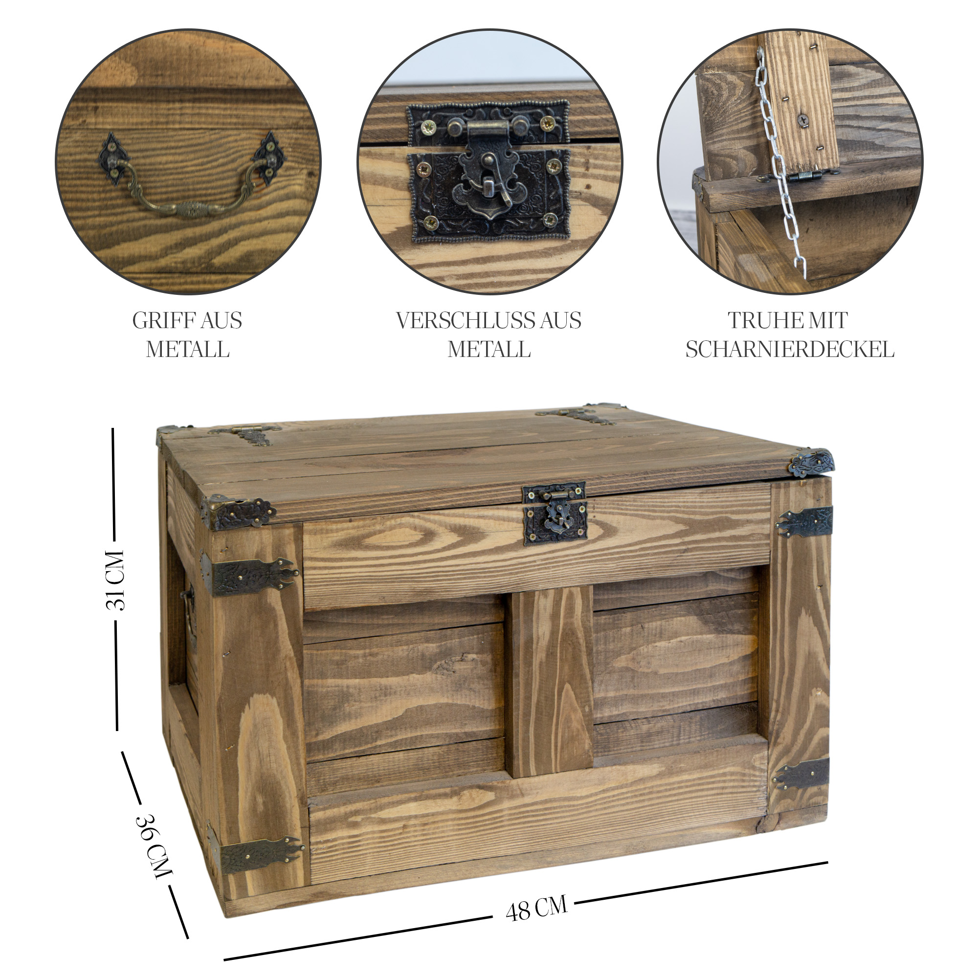 Holztruhe Barbossa Palisander 48x36x31cm