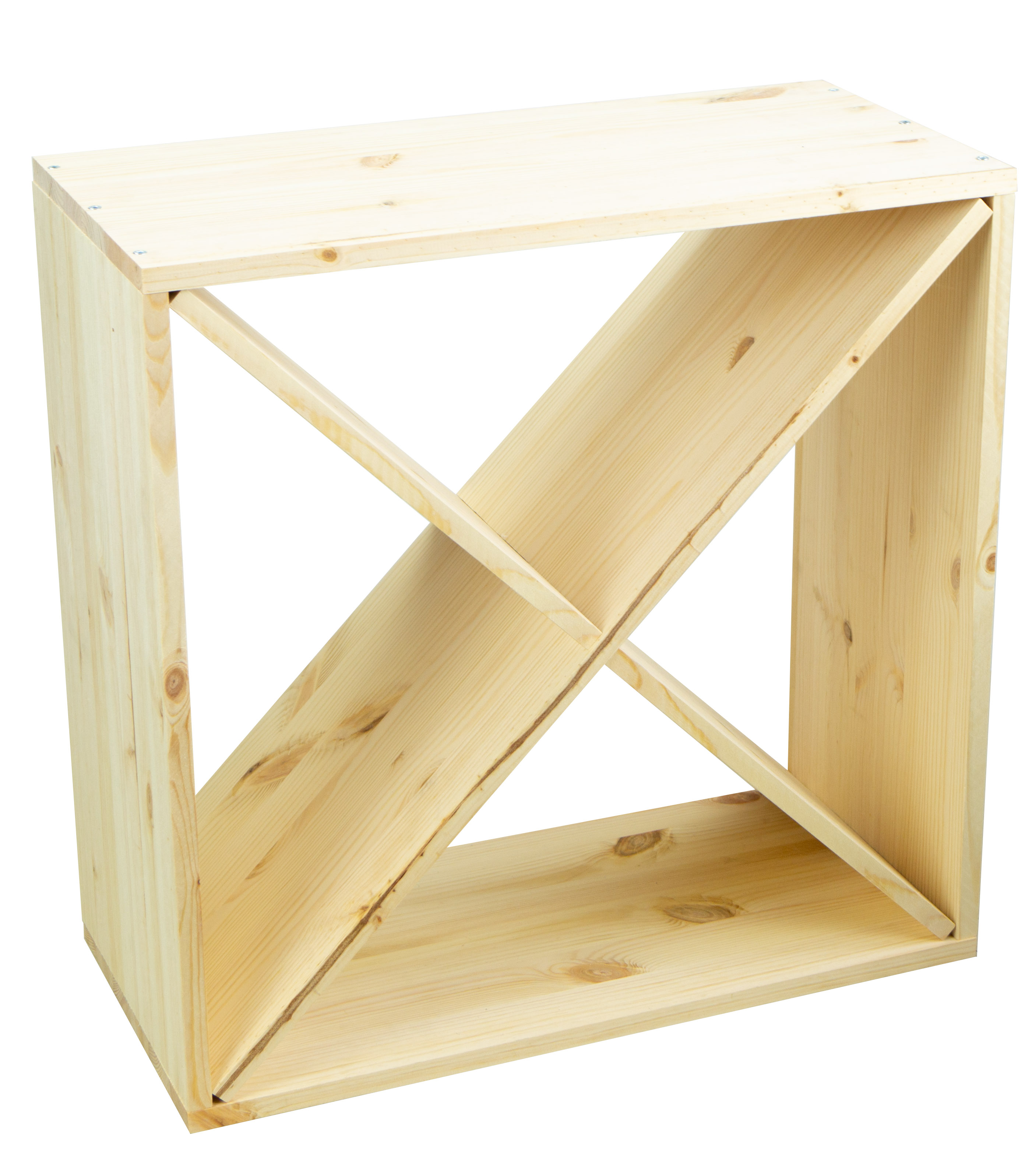 Grand Étagère à Vin Nature 52 x 52 " X " Armoire A Vin
