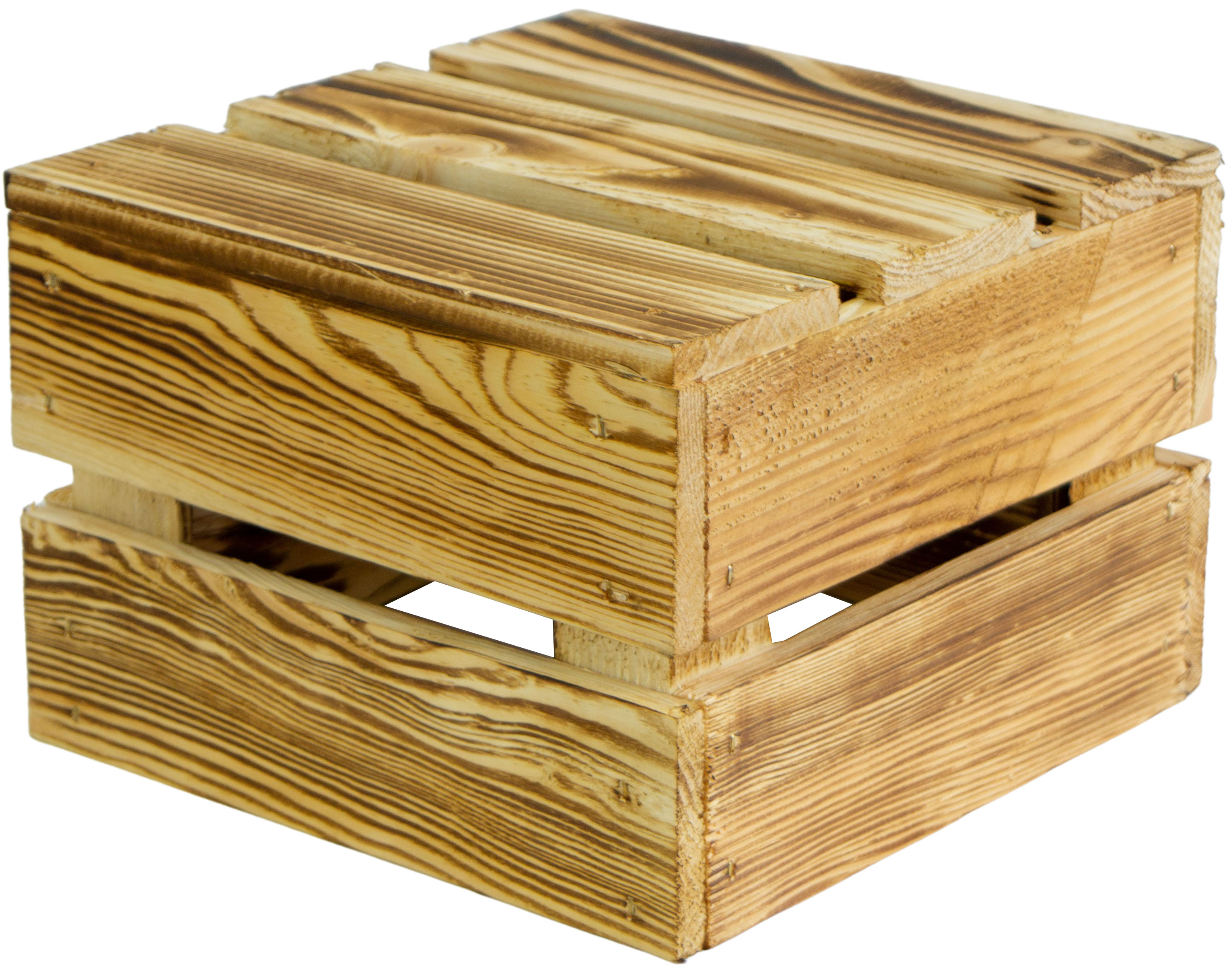 4er set  Kleine Holzkiste "Lotta" geflammt