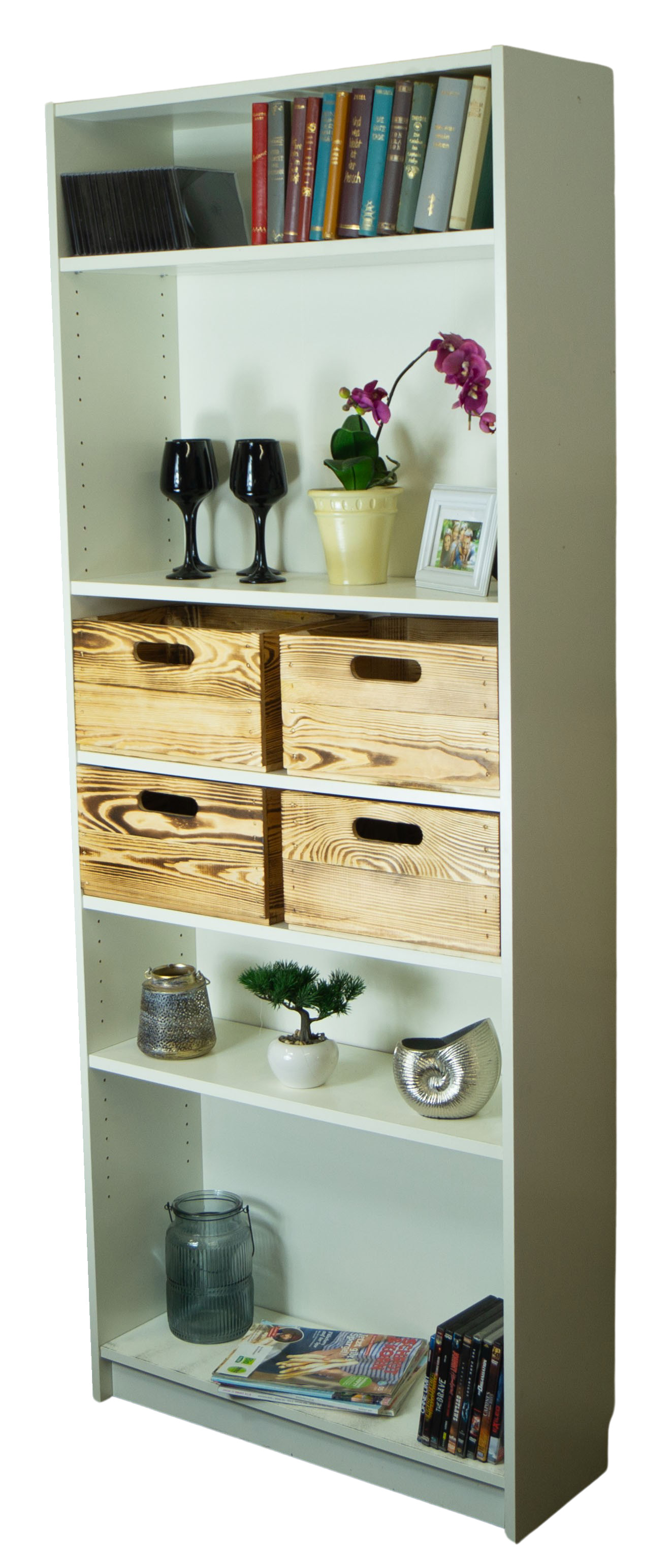 Boîte en bois noir émaillé convenant aux étagères Kallax et Expedit Insert pour étagère