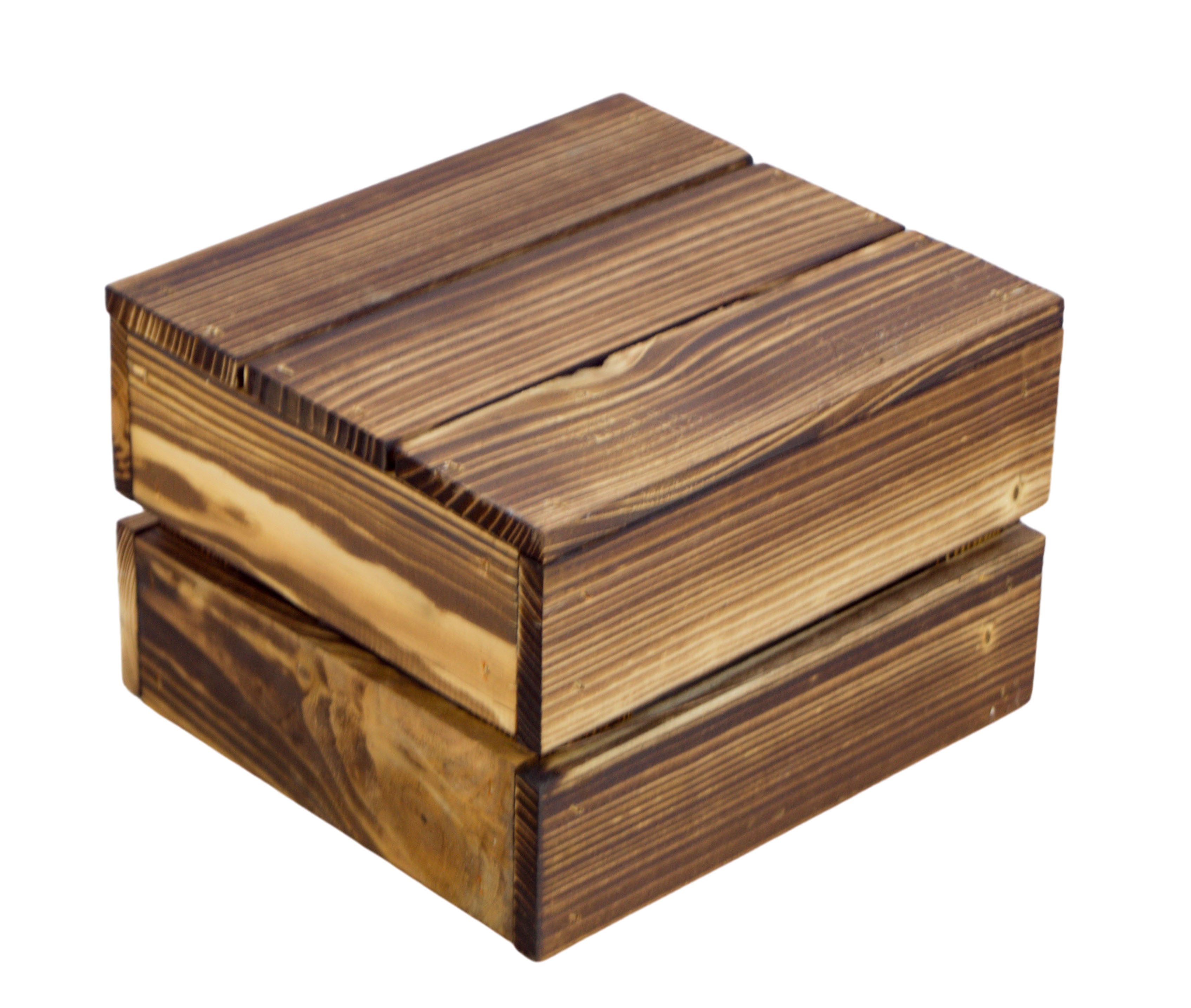 4er set  Kleine Holzkiste "Lotta" geflammt