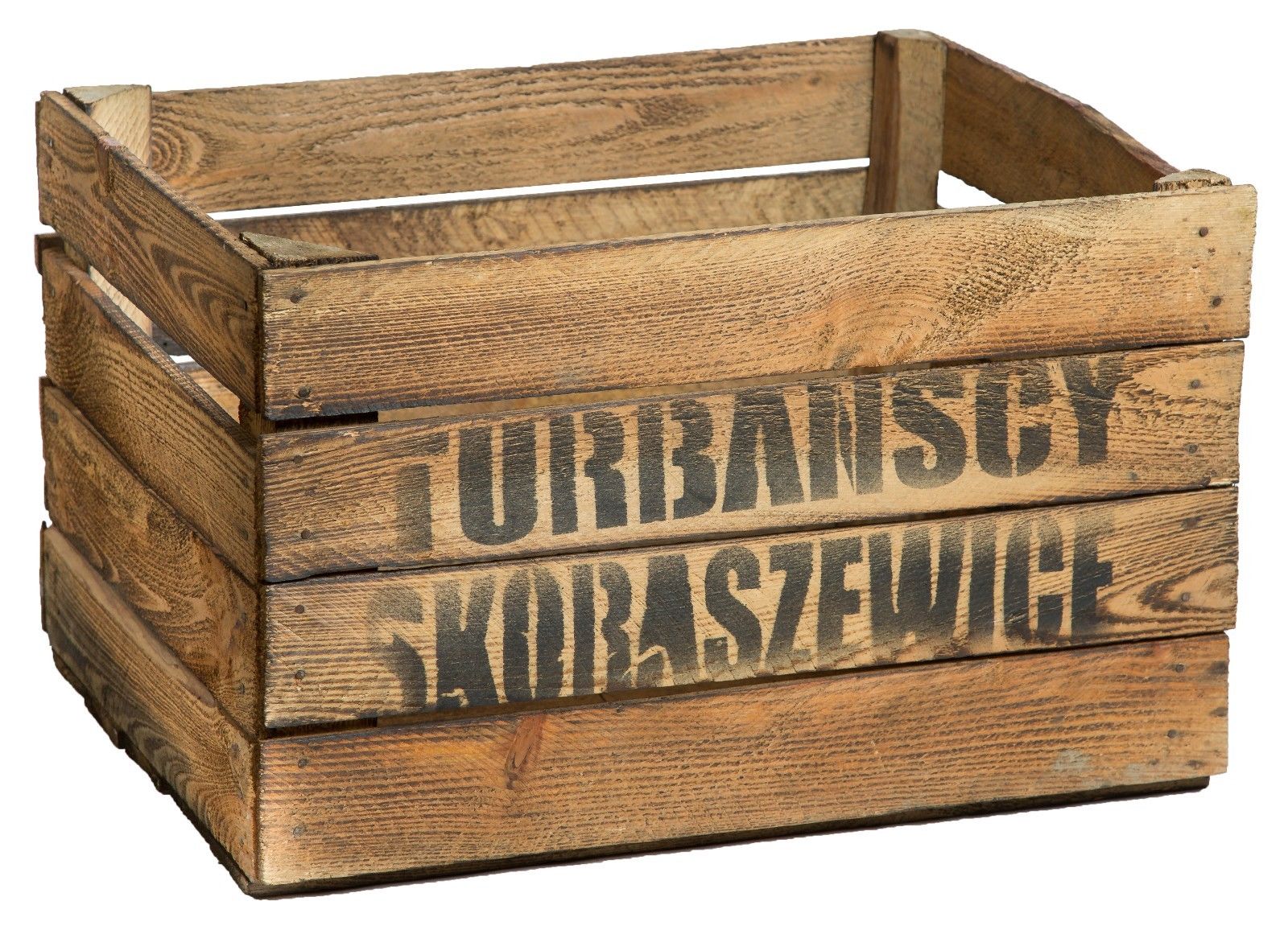 1 x Massive geflammte Apfelkisten "TS"