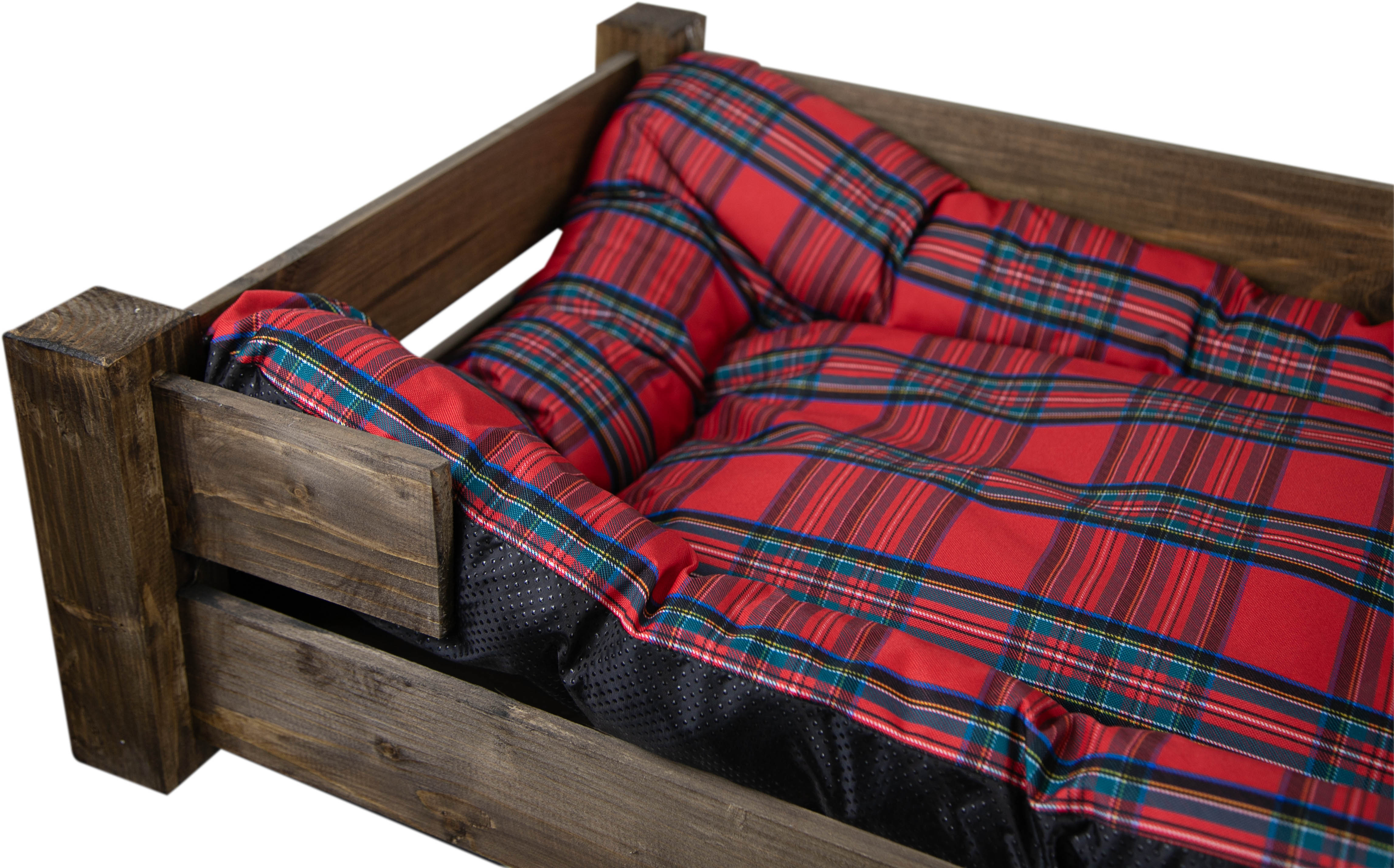 Hundebett Winston XXL Palsiander  mit Füssen  mit Kissen grau 100x60x25cm