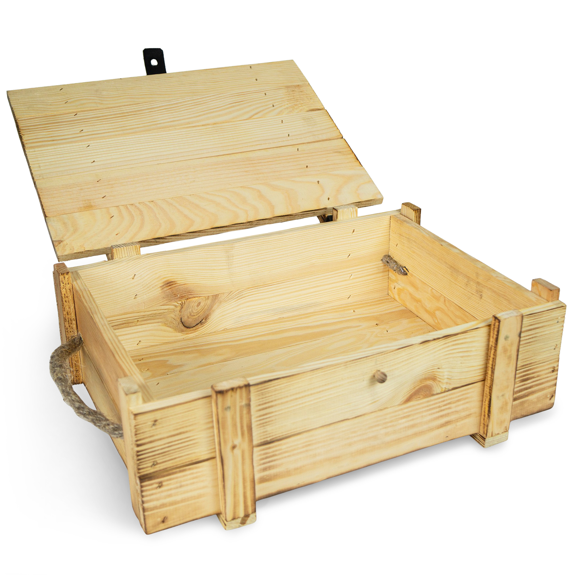 Caisse à Vin 3er Flammé Incl. Laine de Bois Weinbox Boîte à Cadeau