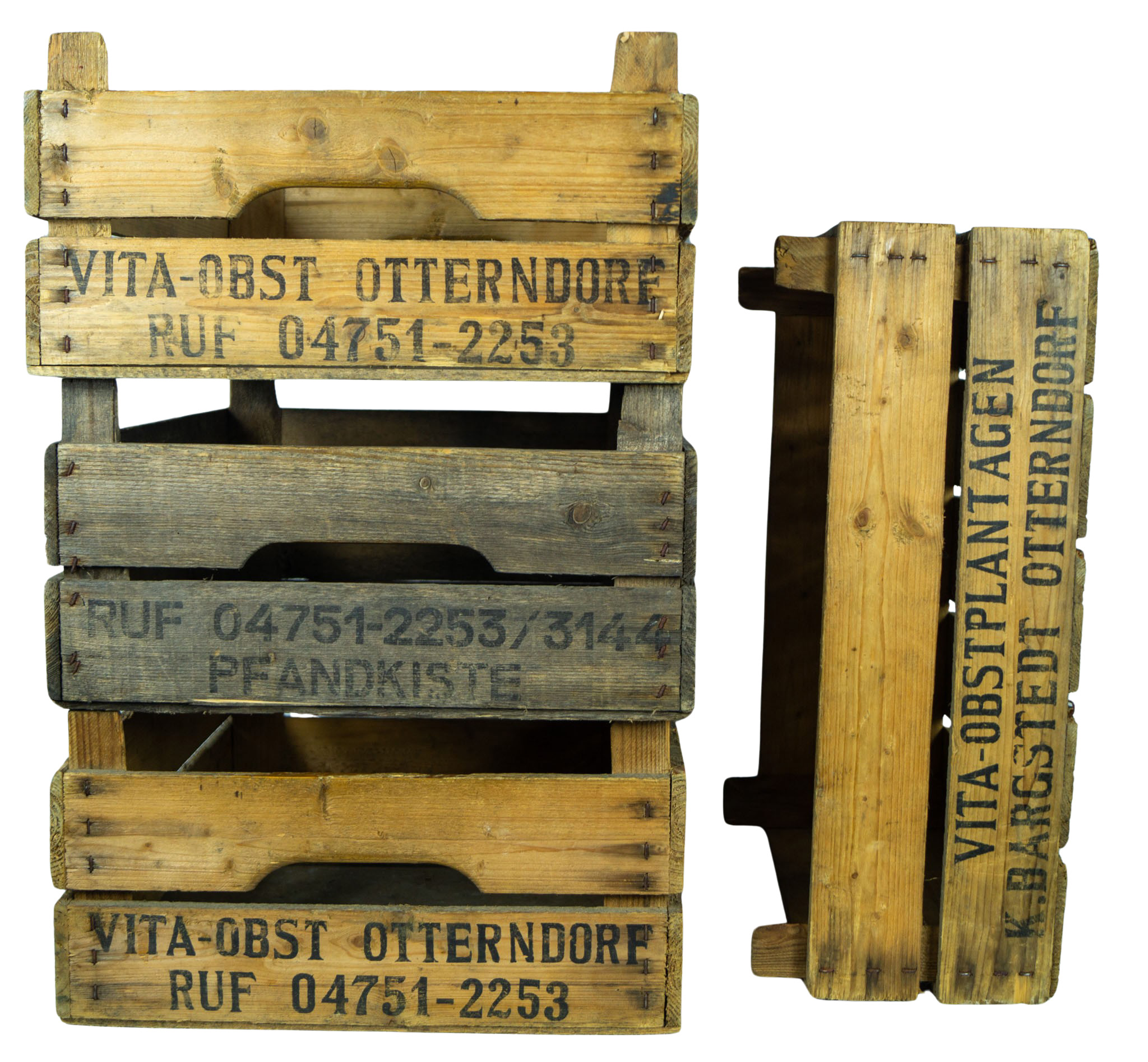 Dunkle Kirschsteige 54x42x22cm Holzsteige Holzkiste Vintage Obstschale