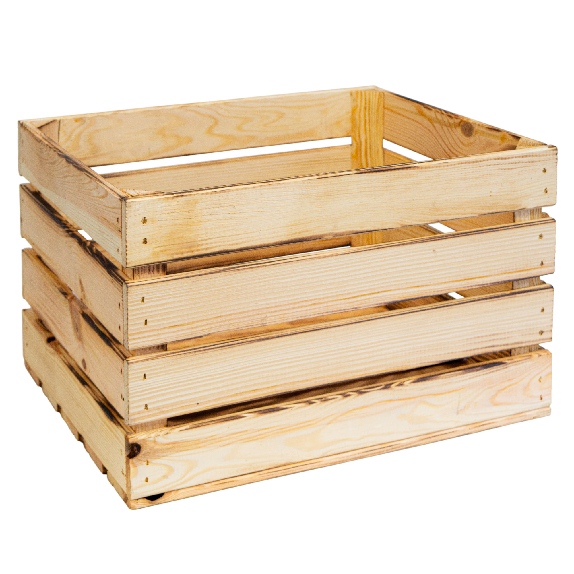 Holzkiste mit Griff  "BF Medium 44x28x33cm" Neu & geflammt