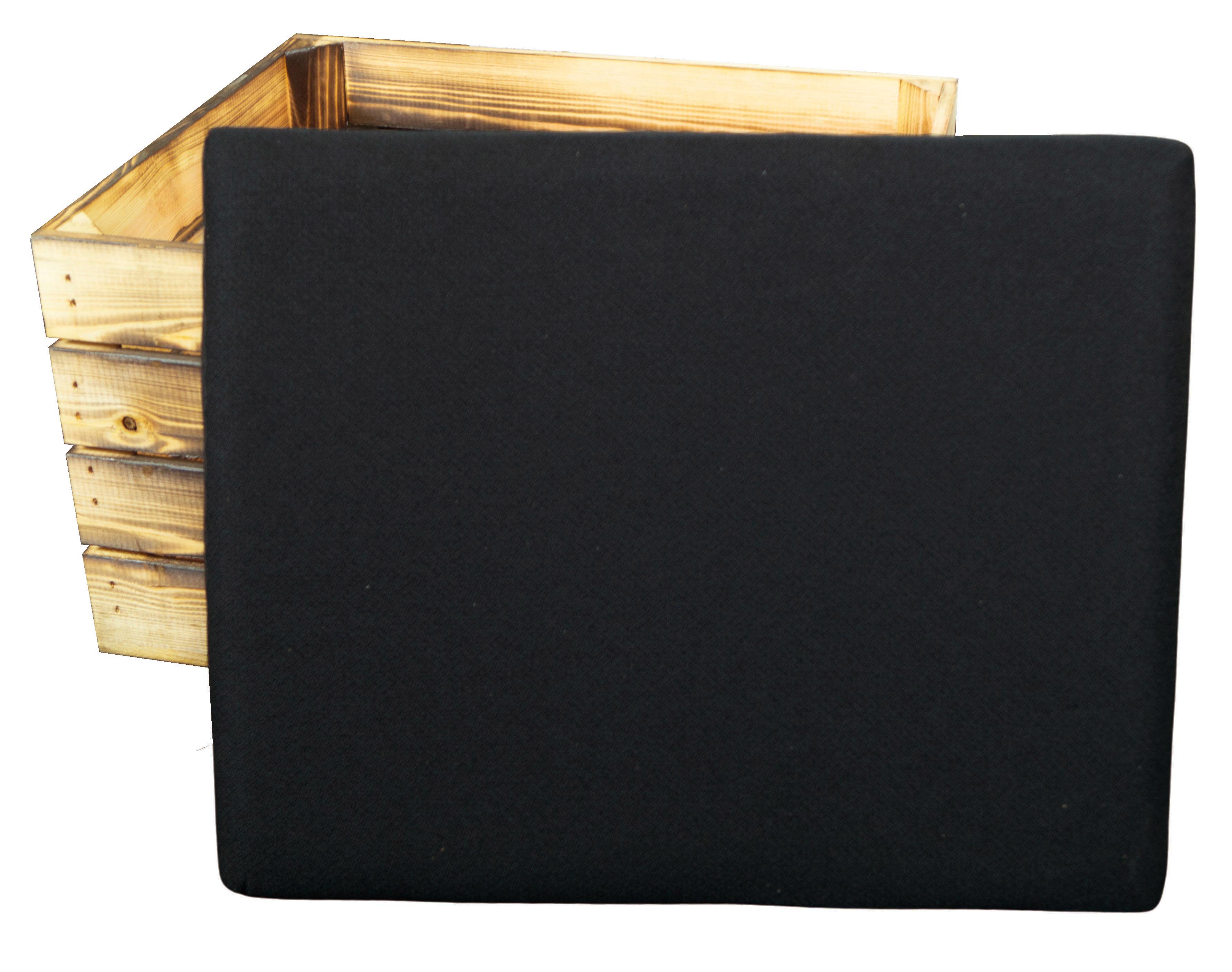 Polsteraufsatz für unsere Holzkiste "Johanna" in schwarz 50x40cm