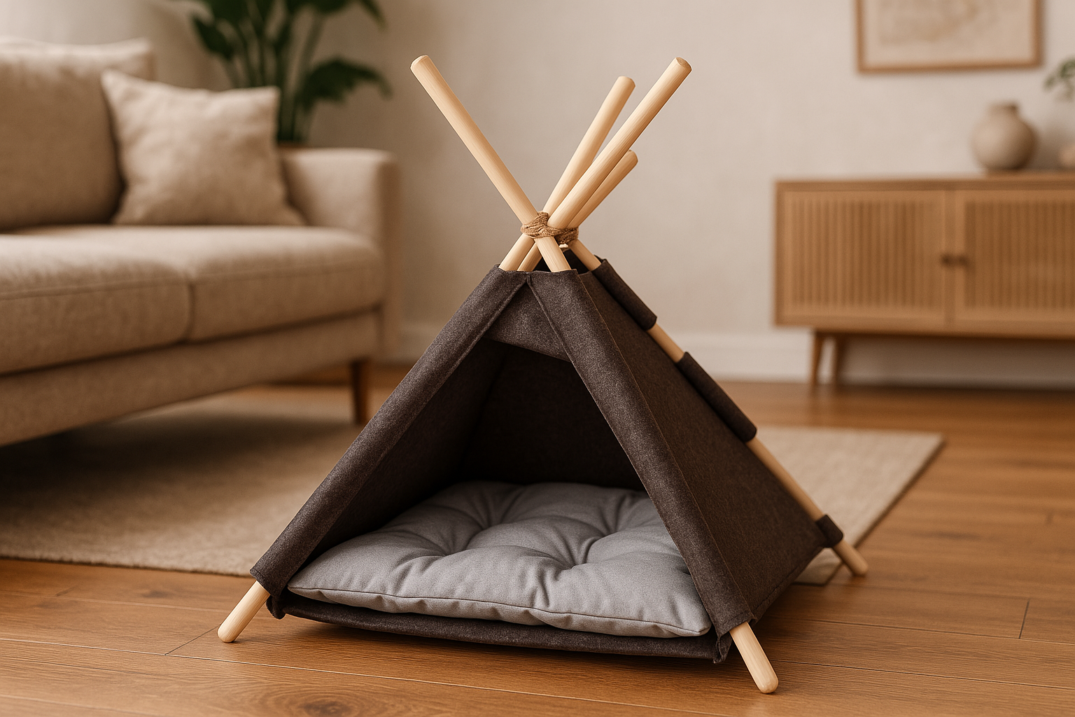 Wigwam für Hunde und Katzen – gemütliches Hundezelt & Katzentipi / Handgefertigte Hundehöhle, Hundehütte & Tierzelt für Haustiere