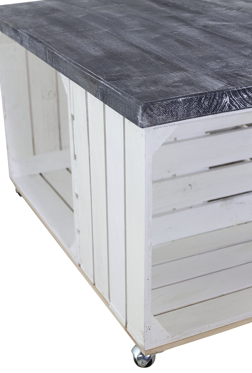 Tischplatte Shabby schwarz 85x85cm