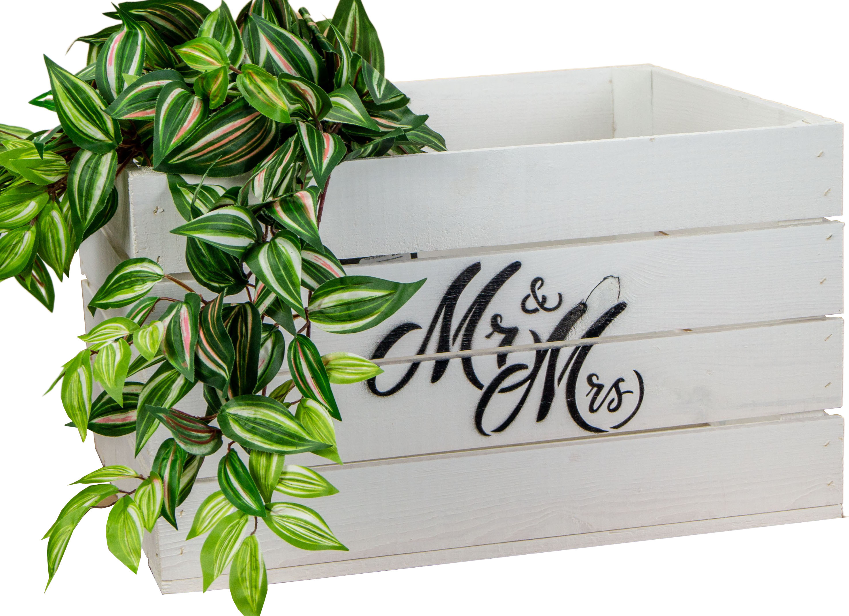 Holzkiste Johanna weiss "Mr & Mrs"