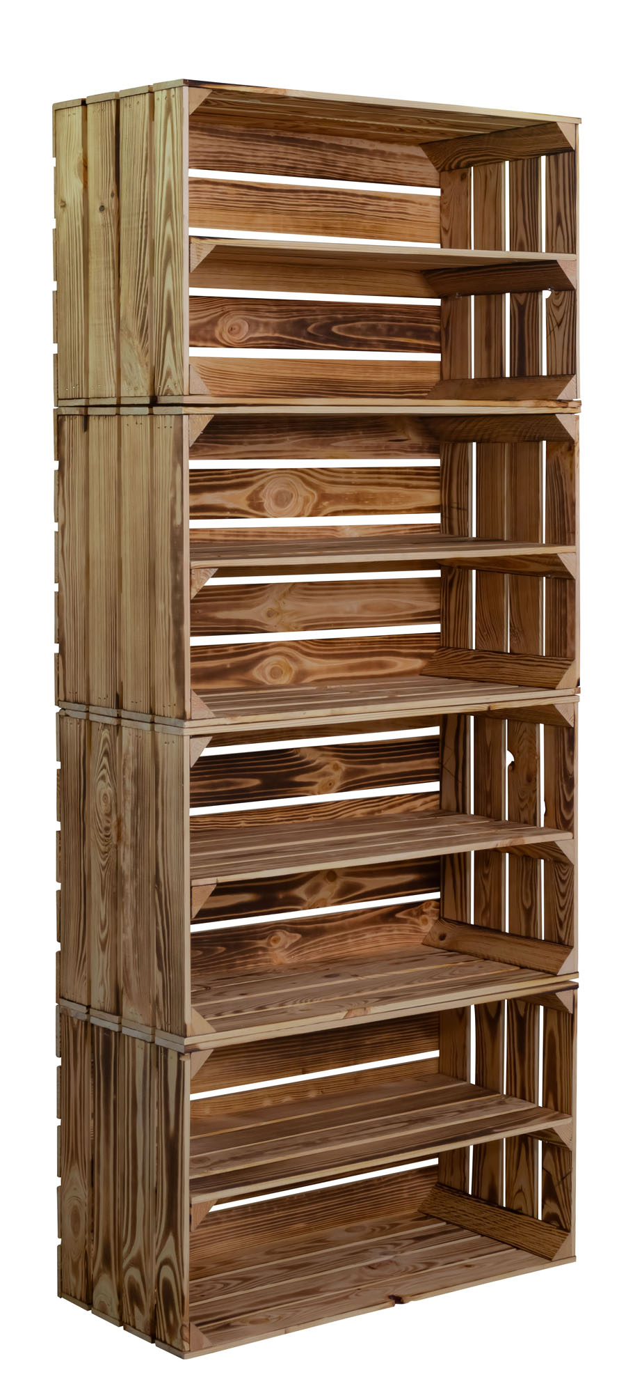 Bibliothèque à 8 niveaux pour le bureau et le salon bois blanc brun flammé 160x68x30cm mur étagère de rangement étagère sur pied, étagère de bureau, indépendante, étagère décorative, pour la présentation, moderne (Flammé)