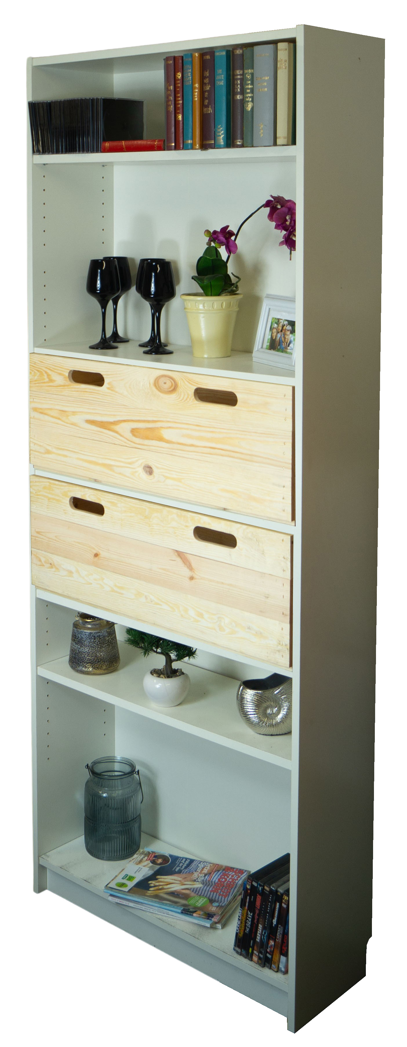 Boîte en bois noir émaillé convenant aux étagères Kallax et Expedit Insert pour étagère