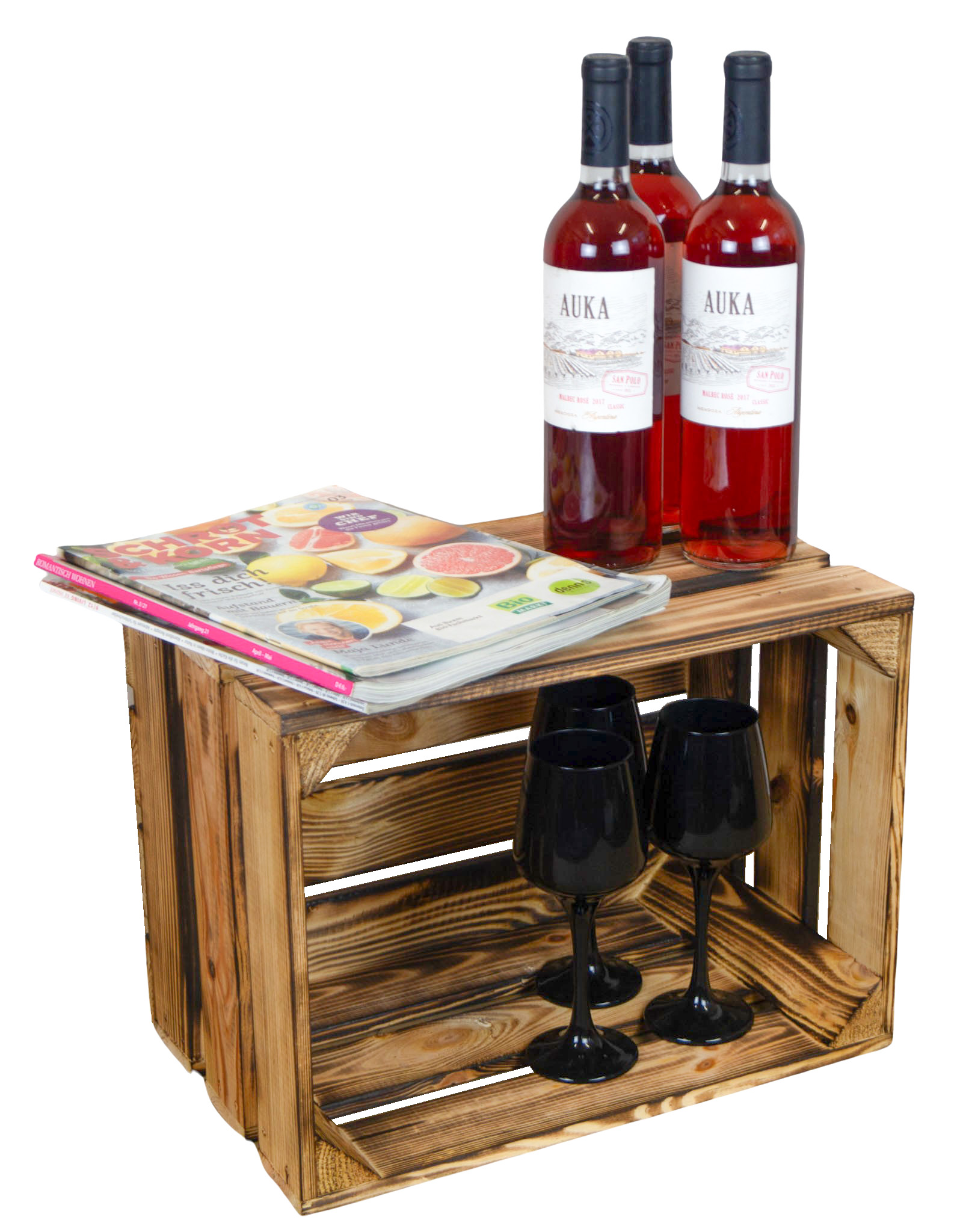 4er Set Caisse Bella Flammé à Vin Boîtes en Bois Regalkisten 40 x 30 X 25c