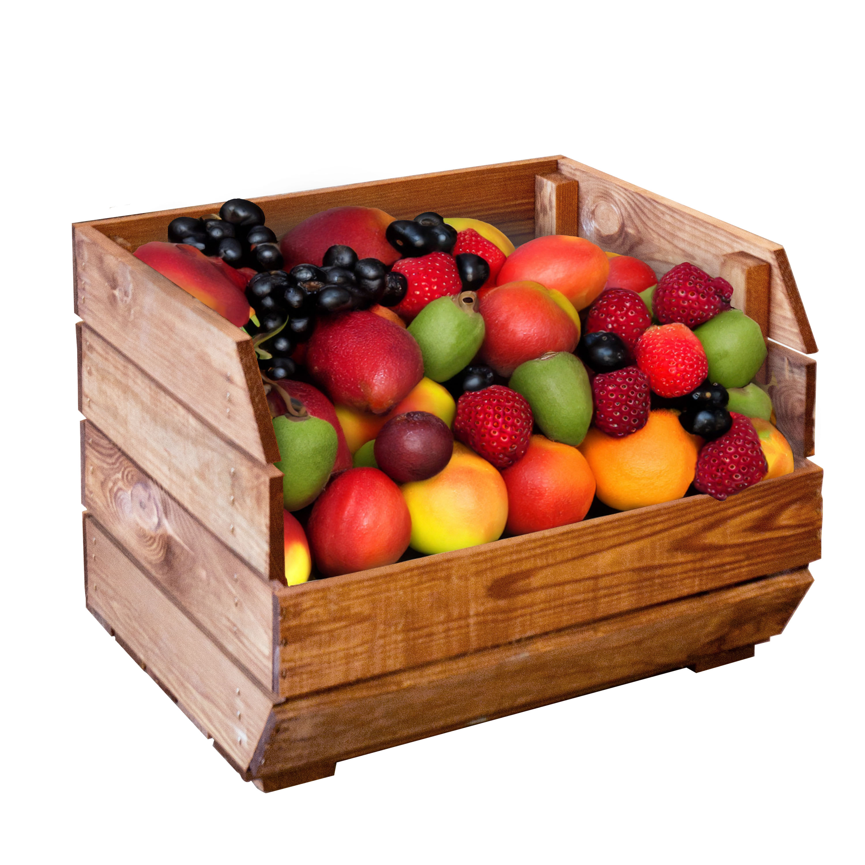 3er Set Küchenregal Olaf 40x33x30 cm in Ocker  Gemüsekiste Obsthorde Gemüsekorb Obstschale Holzkiste Obstkiste