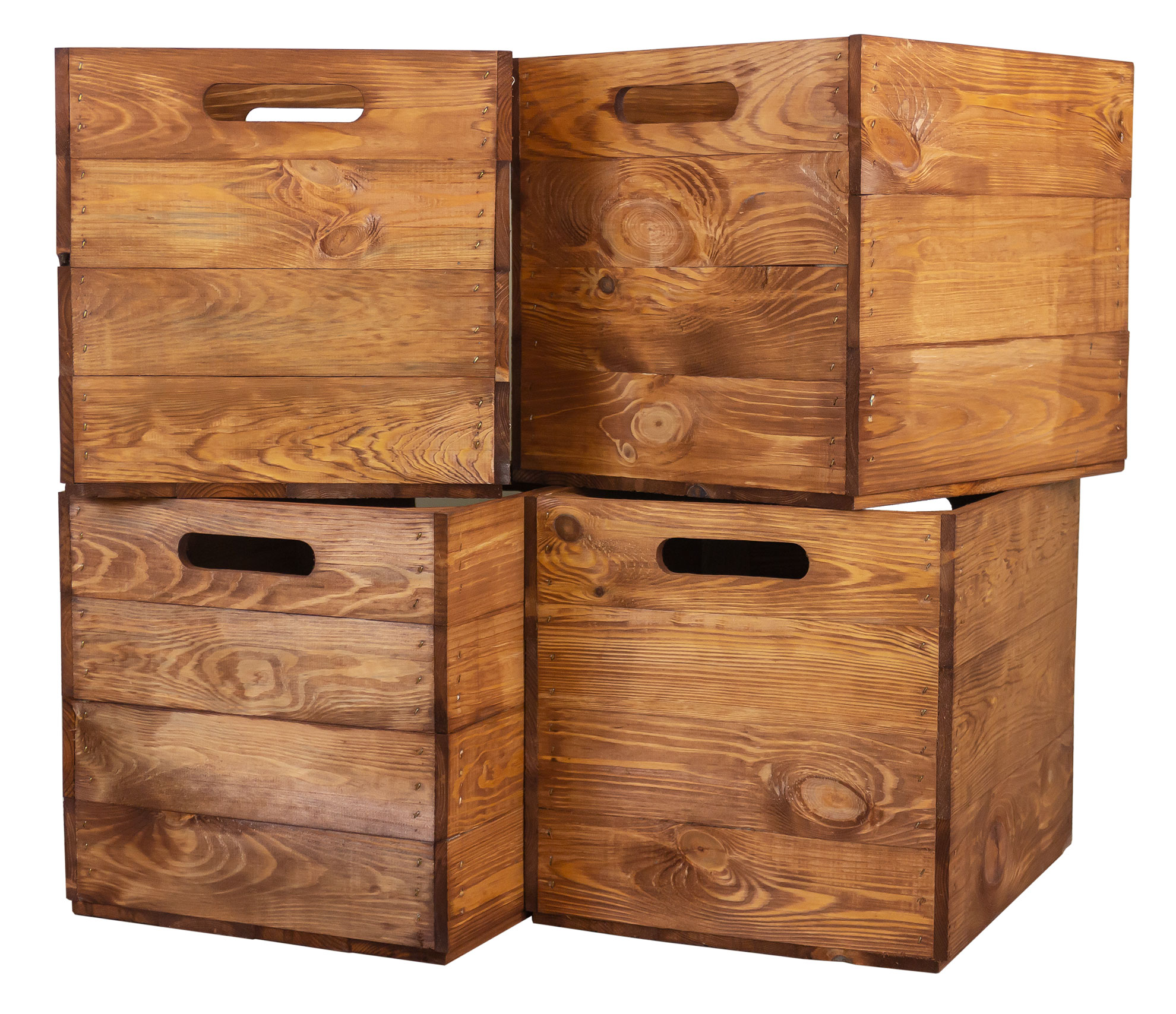 Boîte en bois Vintage Ochre convenant aux étagères Kallax et Expedit