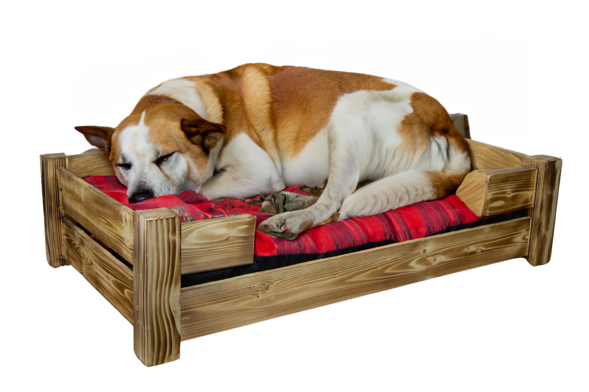 Hundebett Winston XXL in geflammt mit Füßen optional mit Kissen 100x60x25cm