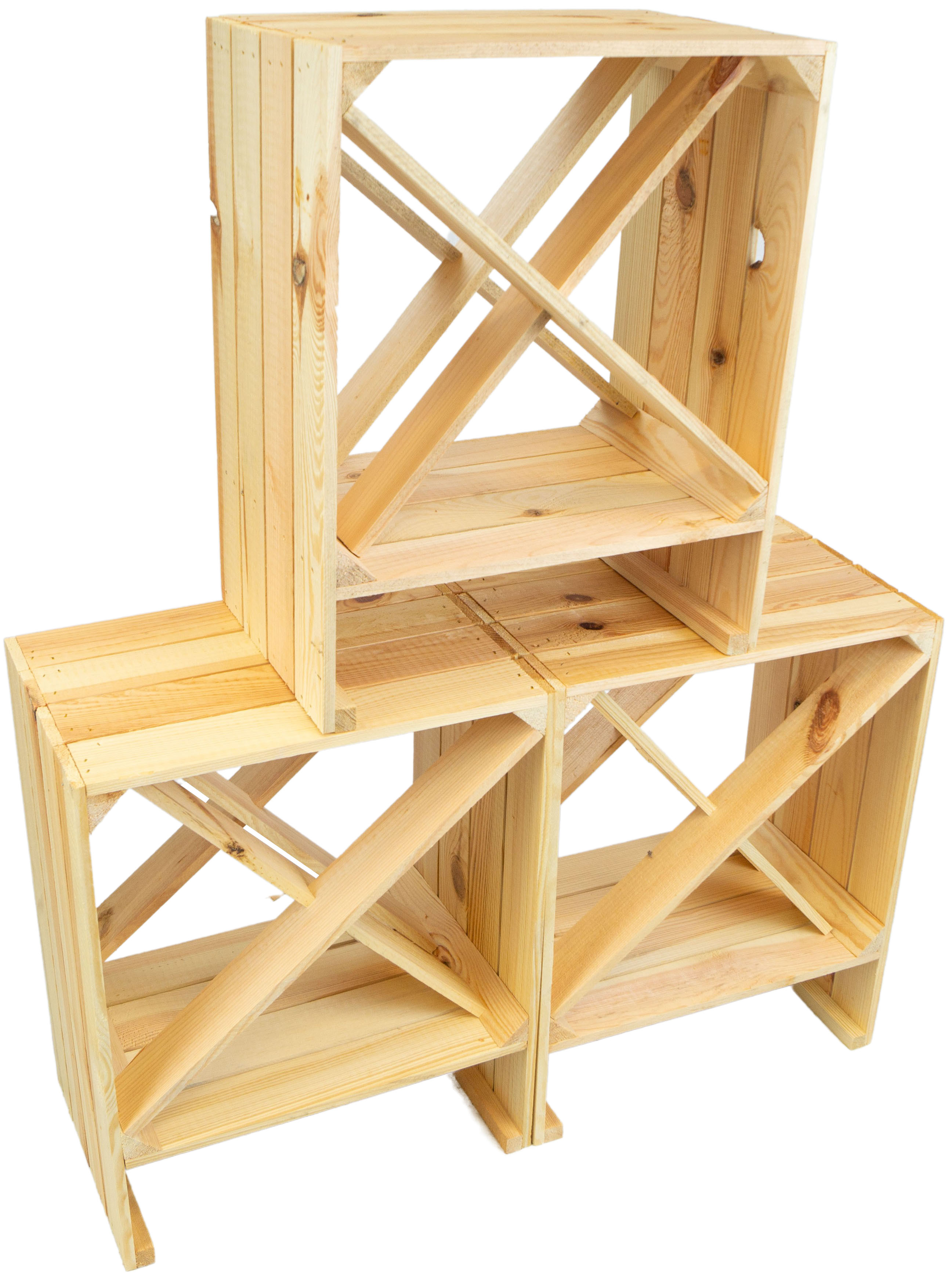 Étagère à Vin " X " Nature Armoire A Vin Weinablage Boîte Boîte en Bois