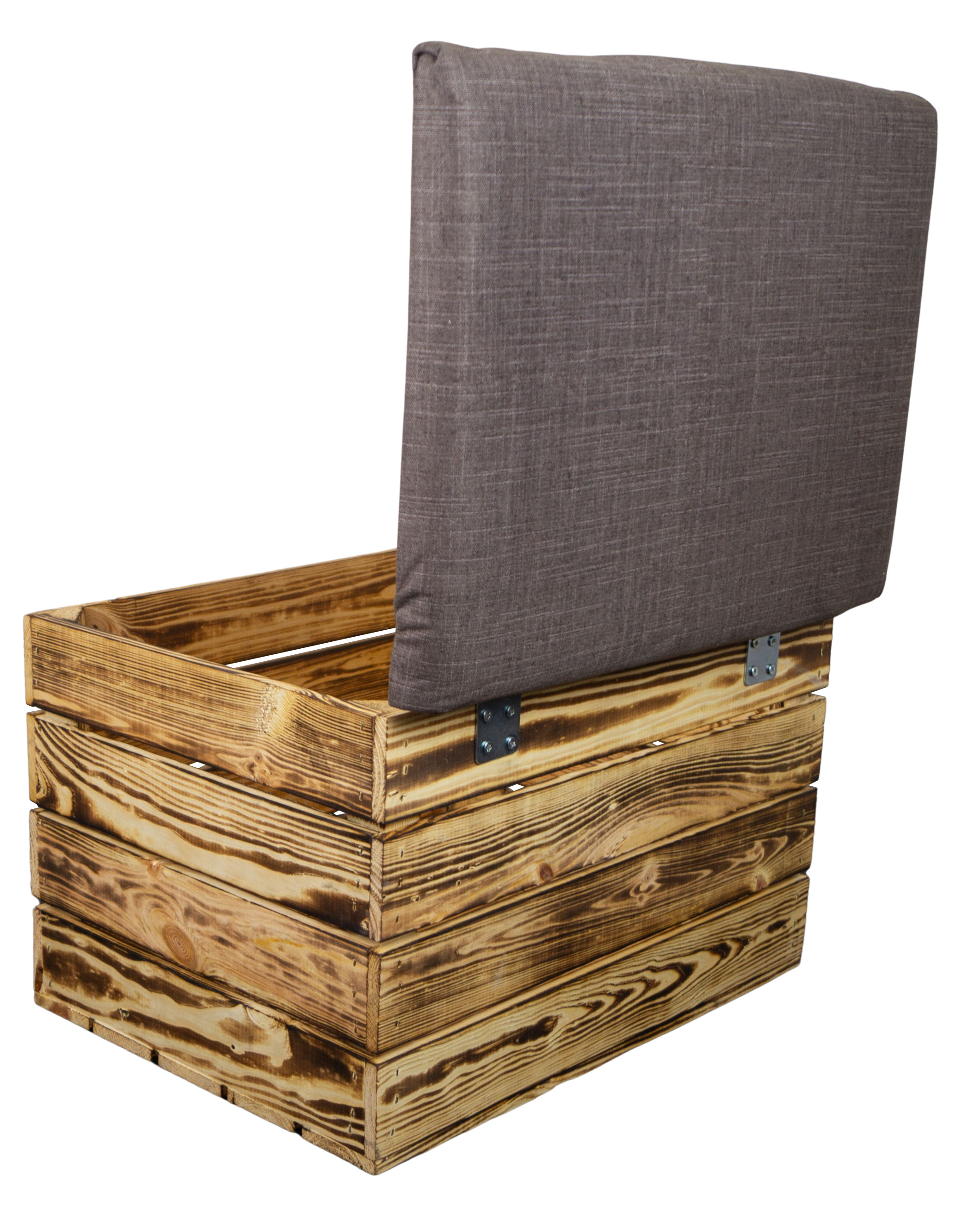 Kopie von Sitzbank mit Stauraum in weiß Maße 34x35x48 Sitzhocker Obstkiste Holzkiste faltbar Sitztruhe belastbar bis 150kg Deckel klappbare Sitztruhe Aufbewahrungsbox
