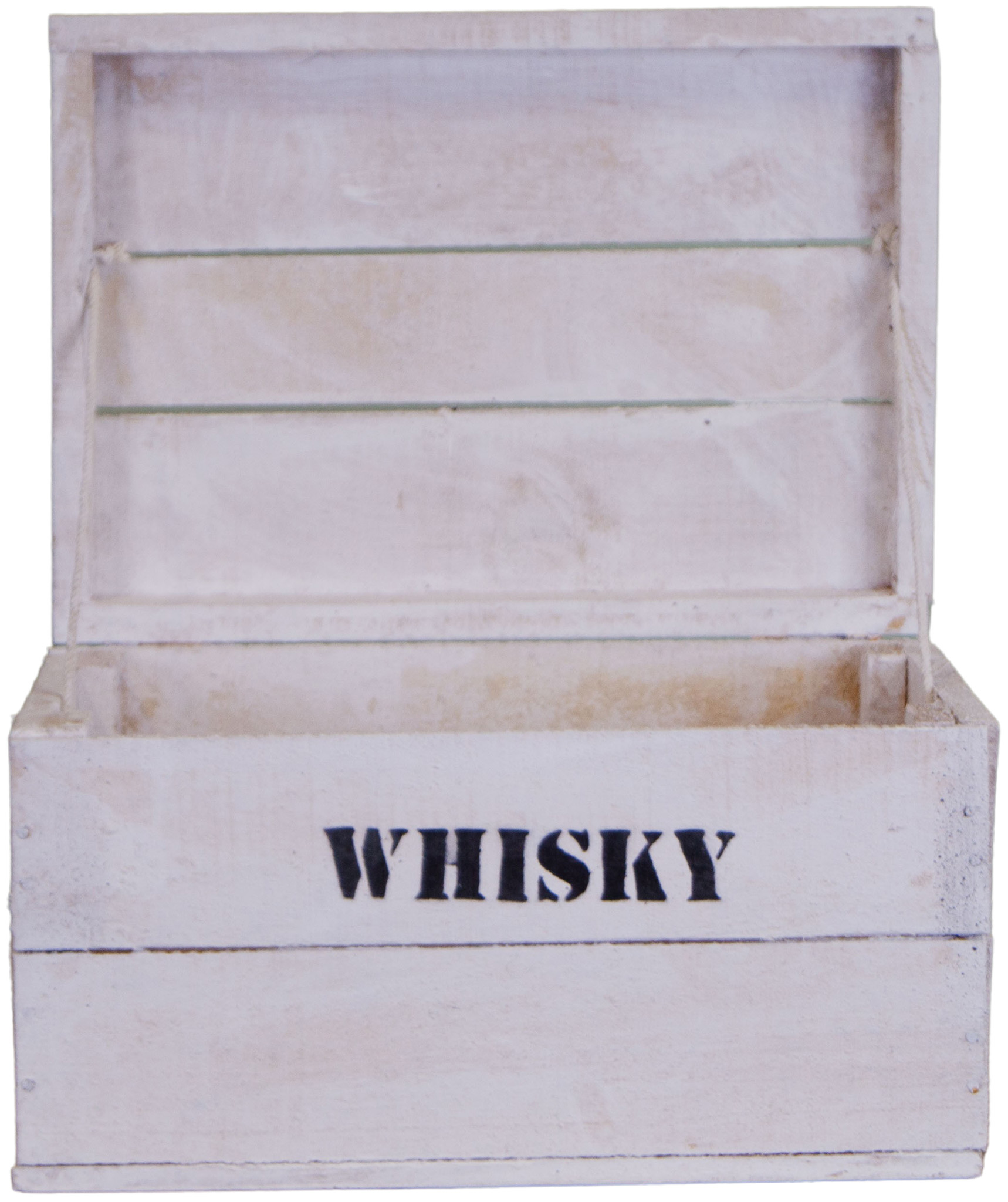 alte Holztruhe weiß Whisky mit Deckel in verschiedenen Grössen S