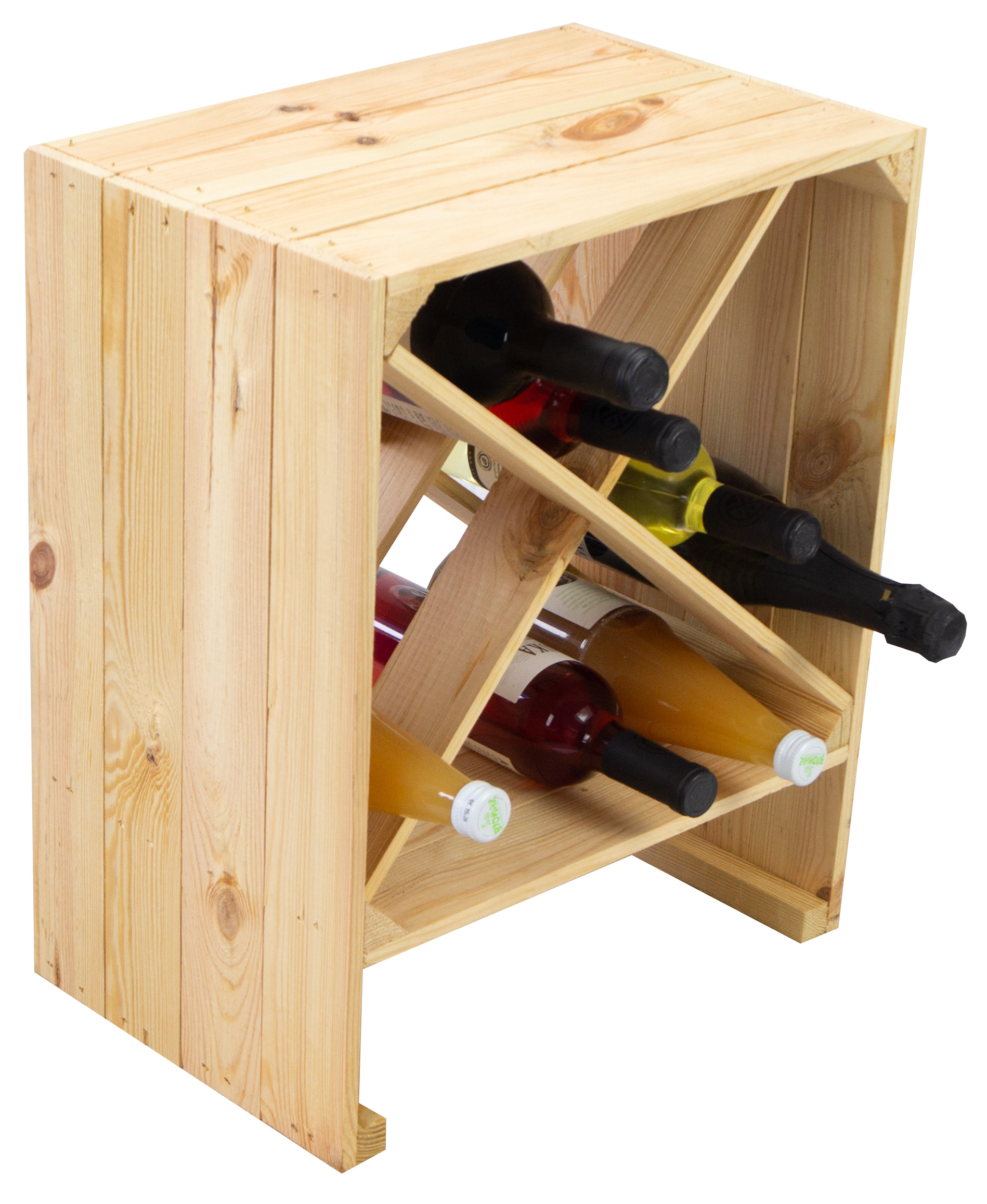 Étagère à Vin " X " Nature Armoire A Vin Weinablage Boîte Boîte en Bois