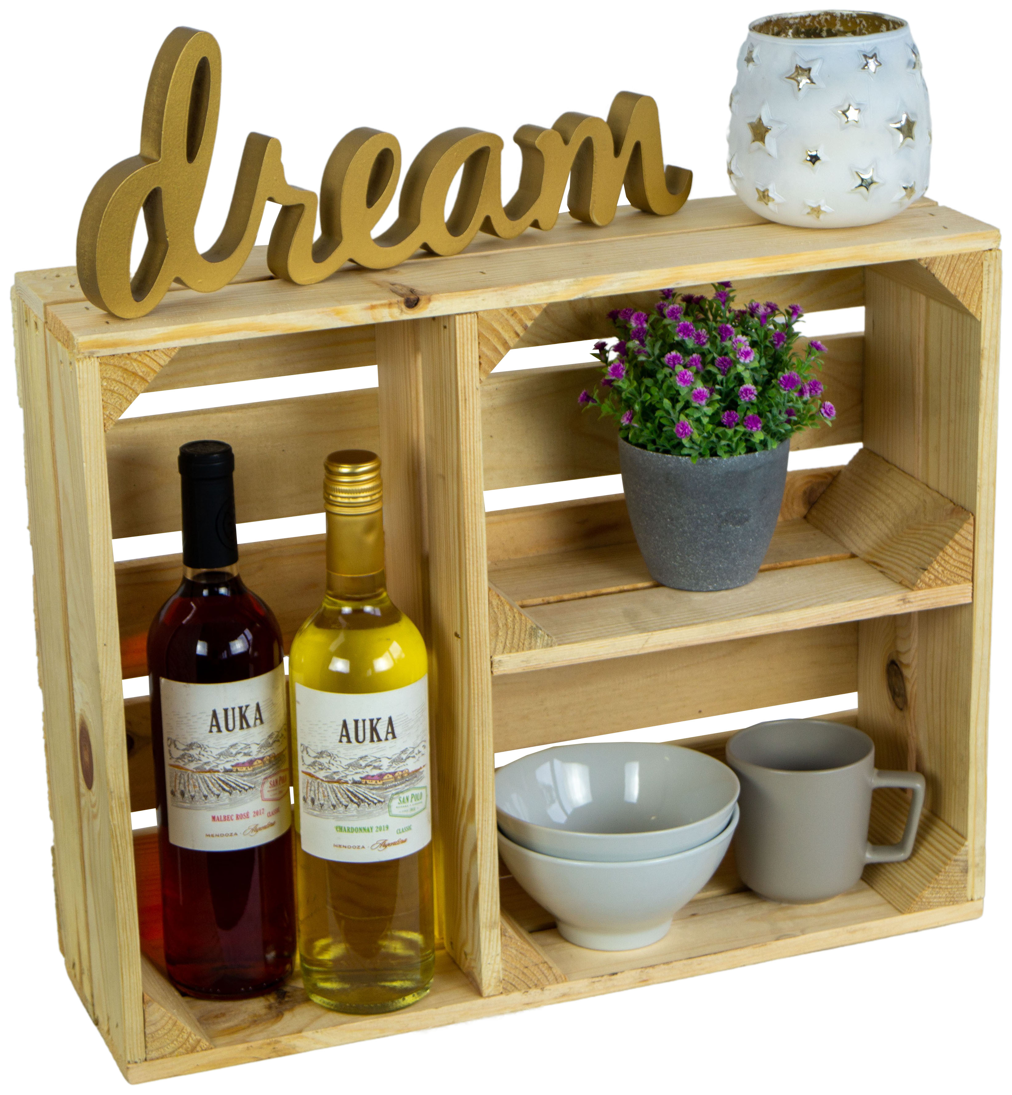 flaches Obstkistenregal "Traute" Natur