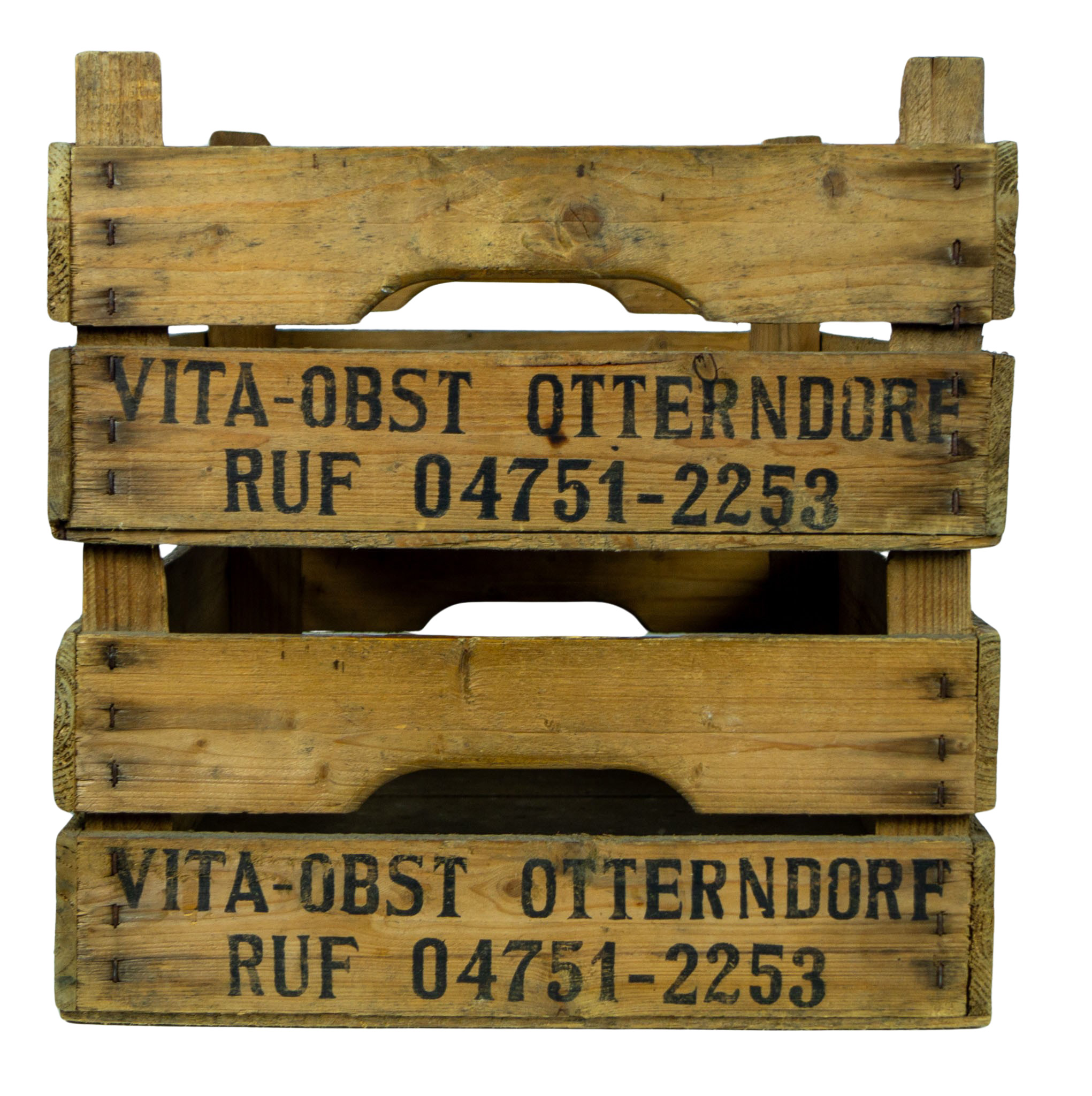 Dunkle Kirschsteige 54x42x22cm Holzsteige Holzkiste Vintage Obstschale