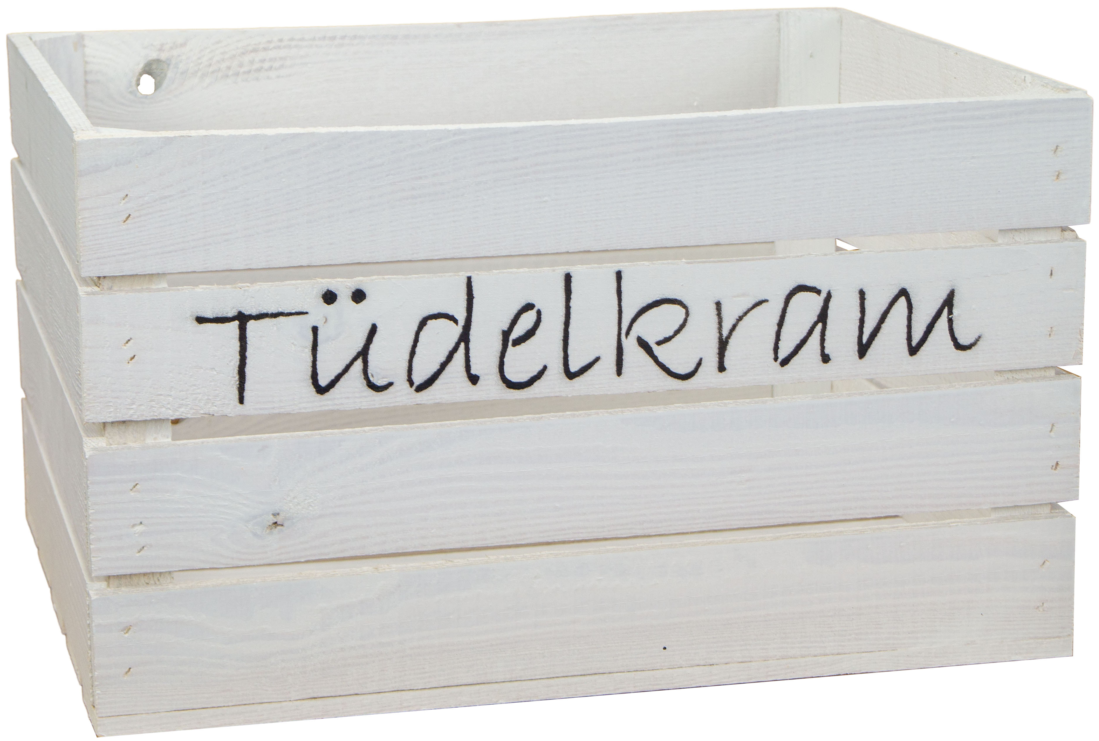 Holzkiste Johanna weiss "Tüdelkram"