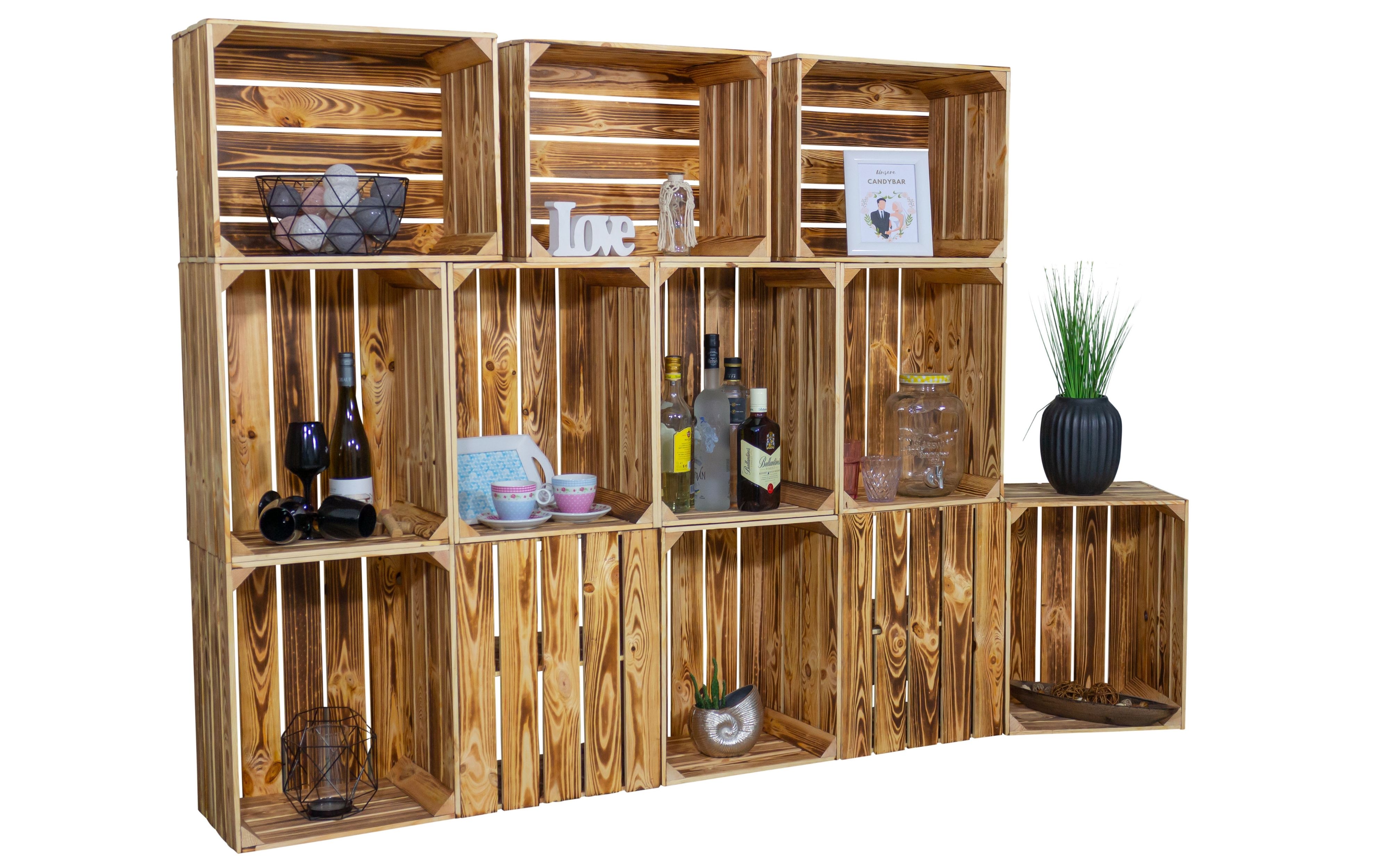 Großes Regal "Mammut" als Raumtrenner oder Deko-/Bücherregal (Geflammt)