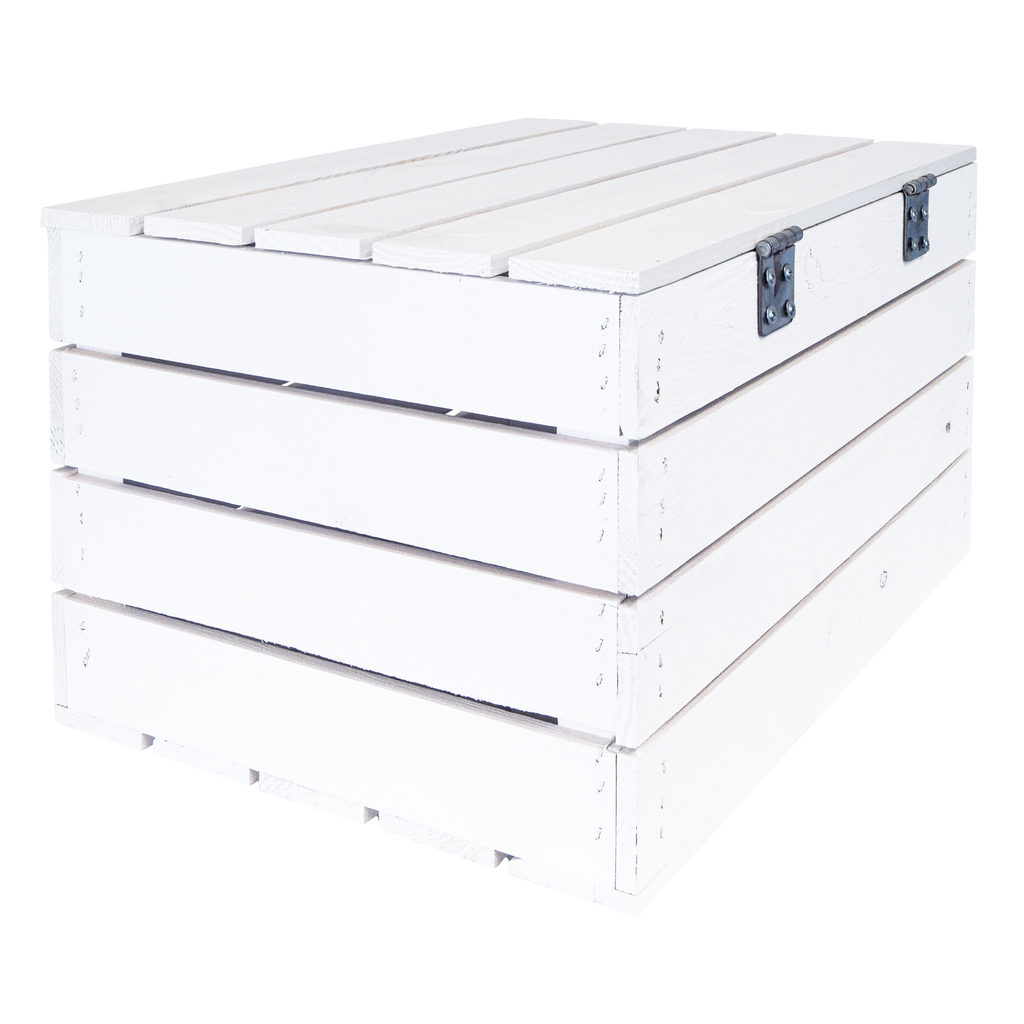 Coffre en Bois Blanc avec Couvercle Caisse de Fruits Trésor Paix Capuchon /
