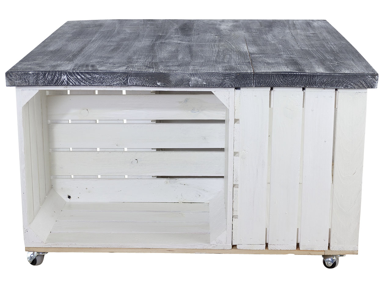 Tischplatte Shabby schwarz 85x85cm