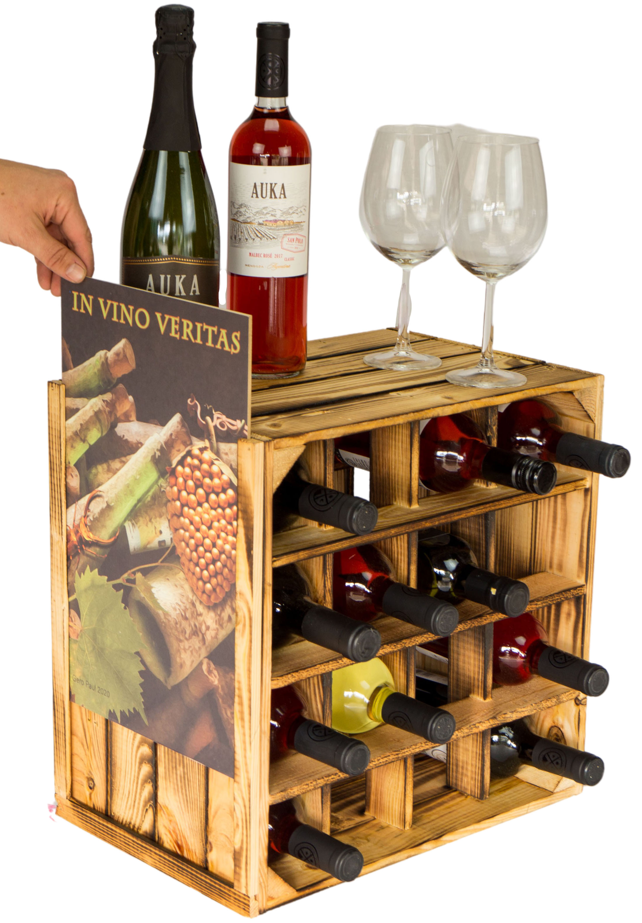 Weinregal "16er" geflammt In Vino Veritas
