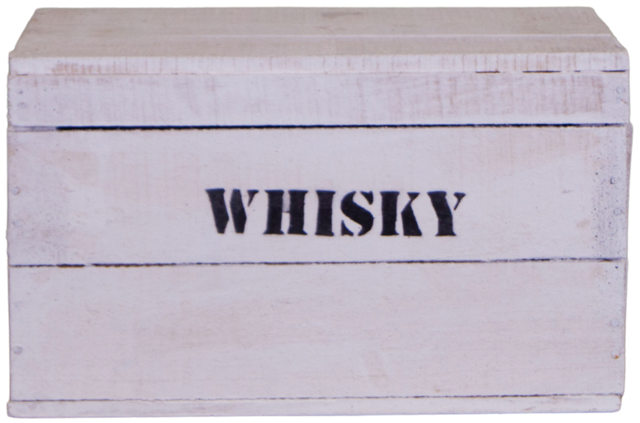 alte Holztruhe weiß Whisky mit Deckel in verschiedenen Grössen S