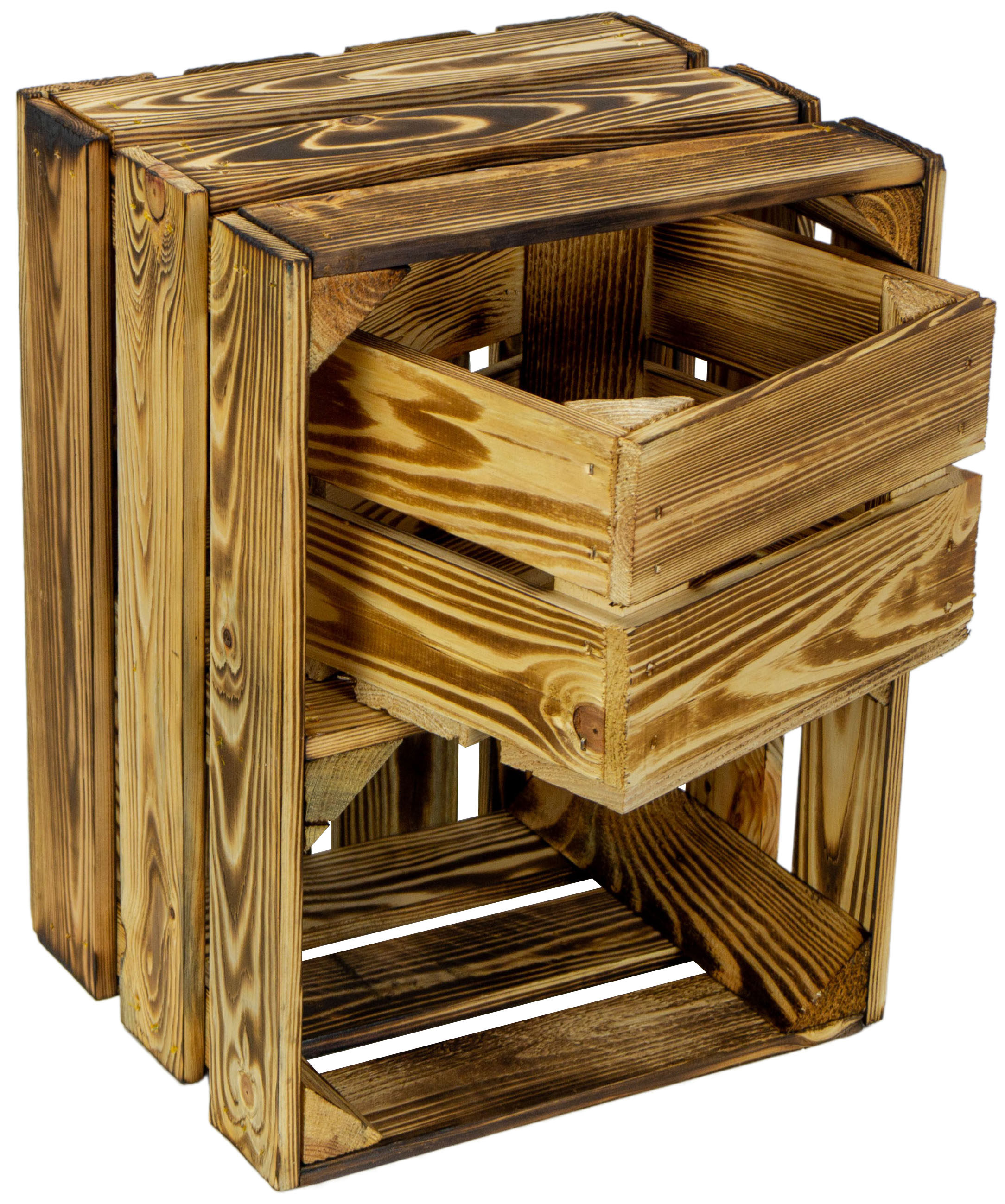 Holzkiste mit Schublade Bellotta geflammt