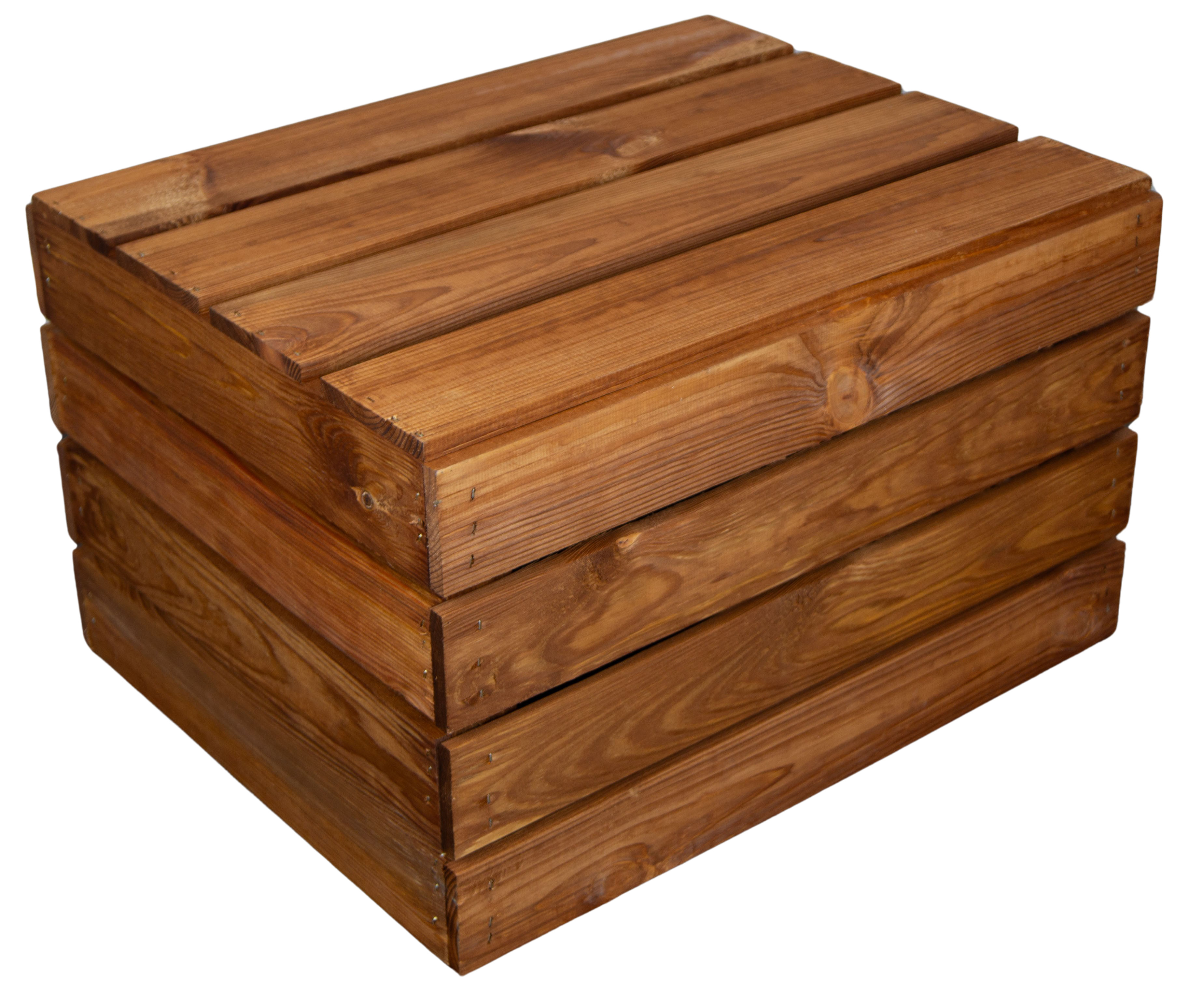 2er Set Holzkiste "Johanna" lasiert in ocker 50x40x30cm Obstkiste Weinkiste Apfelkiste Regalkiste