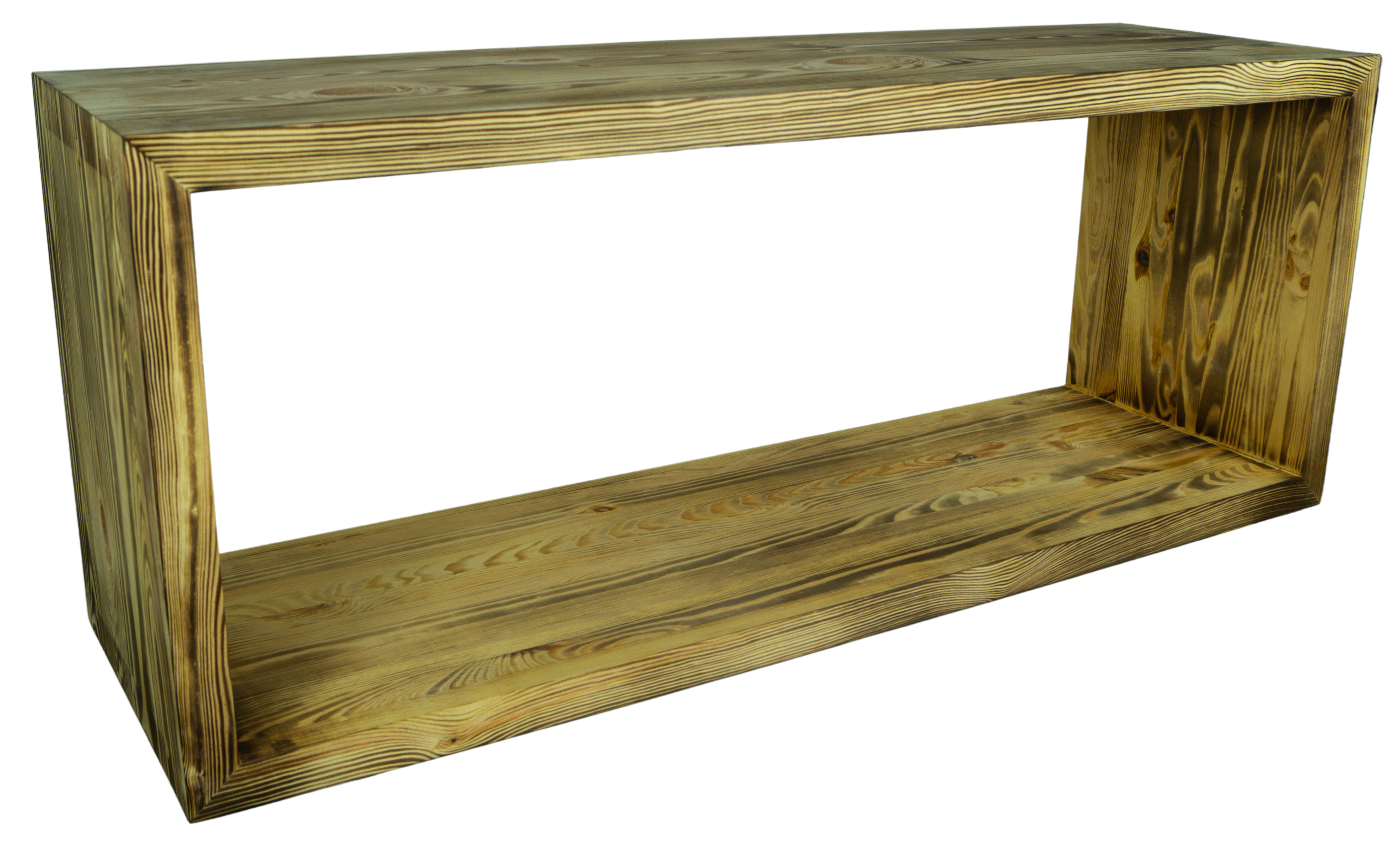 Lowboard in geflammt 100x40x30cm aus Massivholz Vintage-Tisch rustikal