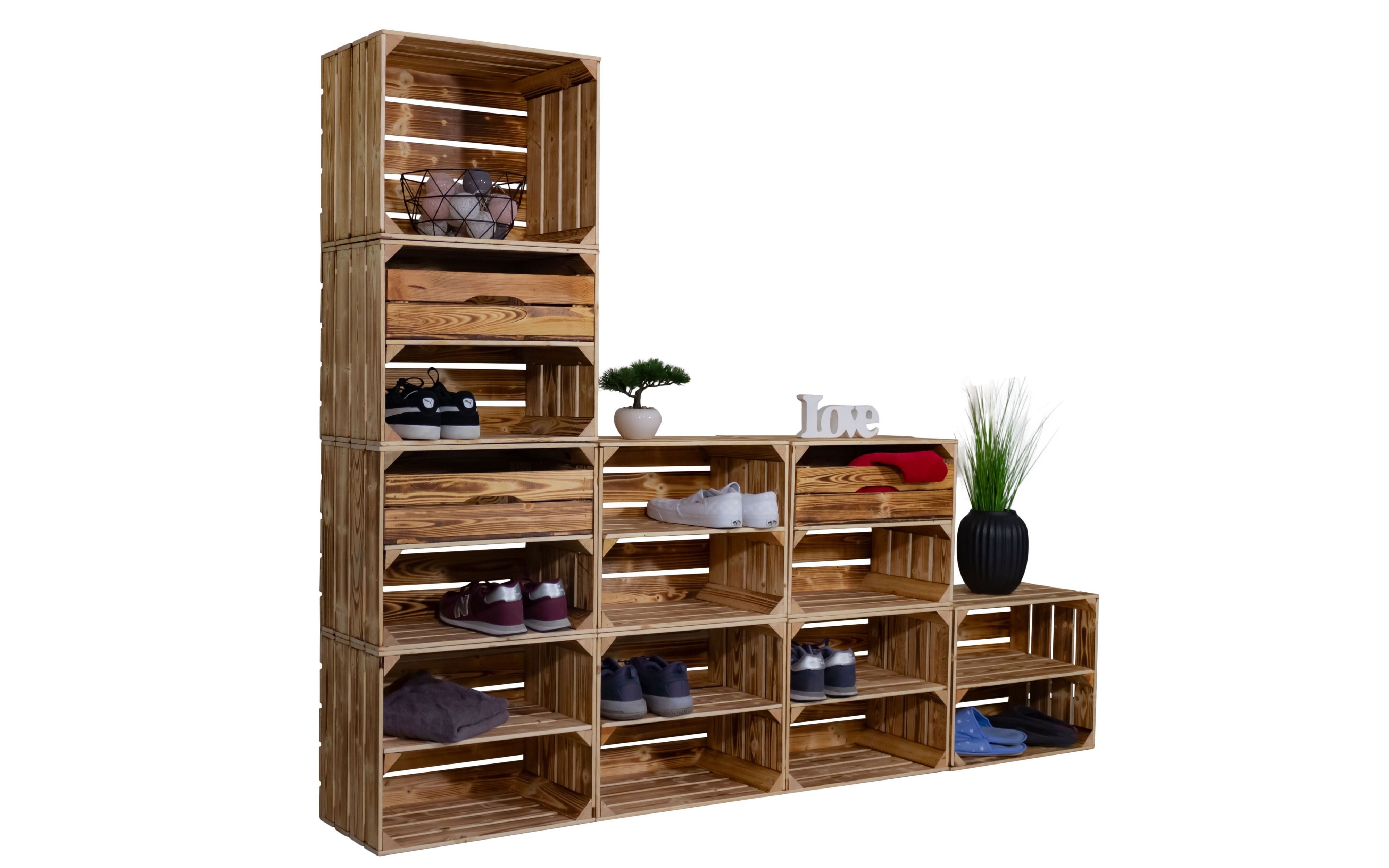 Étagère à chaussures avec 17 niveaux Armoire à chaussures, rangement de chaussures, organisateur de chaussures, pour jusqu'à 34 paires de chaussures, pour le salon, l'entrée (Flammé)