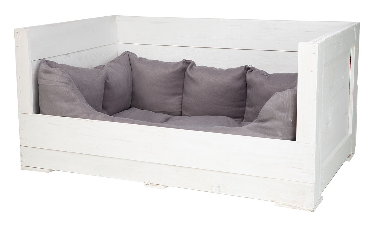 XXL Hundebett Balu weiß  mit Kissen 115x54x40,5cm