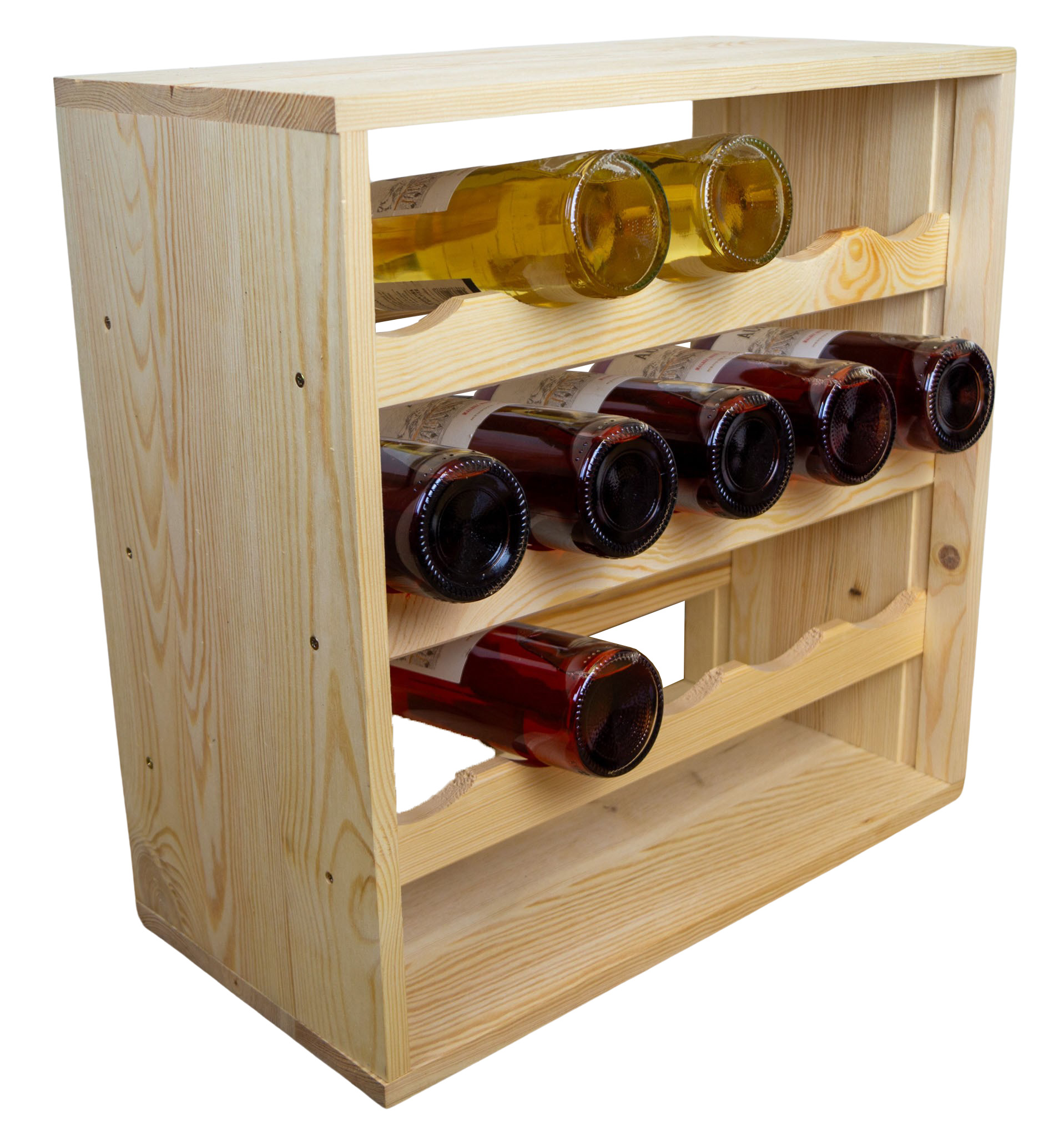 Flaschenregal für 15 Flaschen in natur Weinschrank Weinständer Weinregal bodenstehend stabil auch für Gastronomie