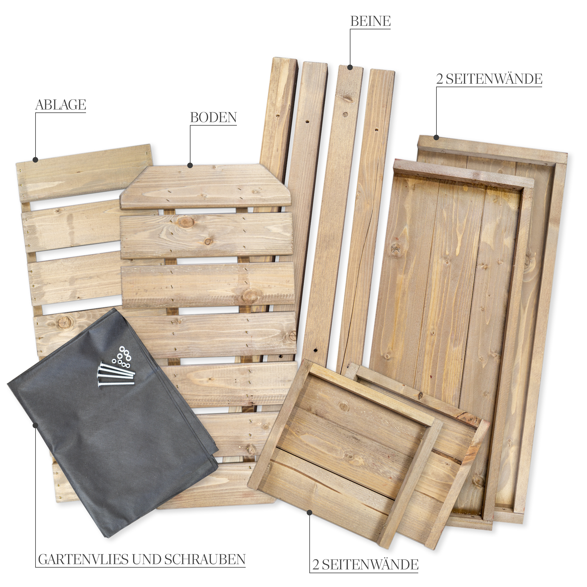 Hochbeet L 79x40x79cm Palisander